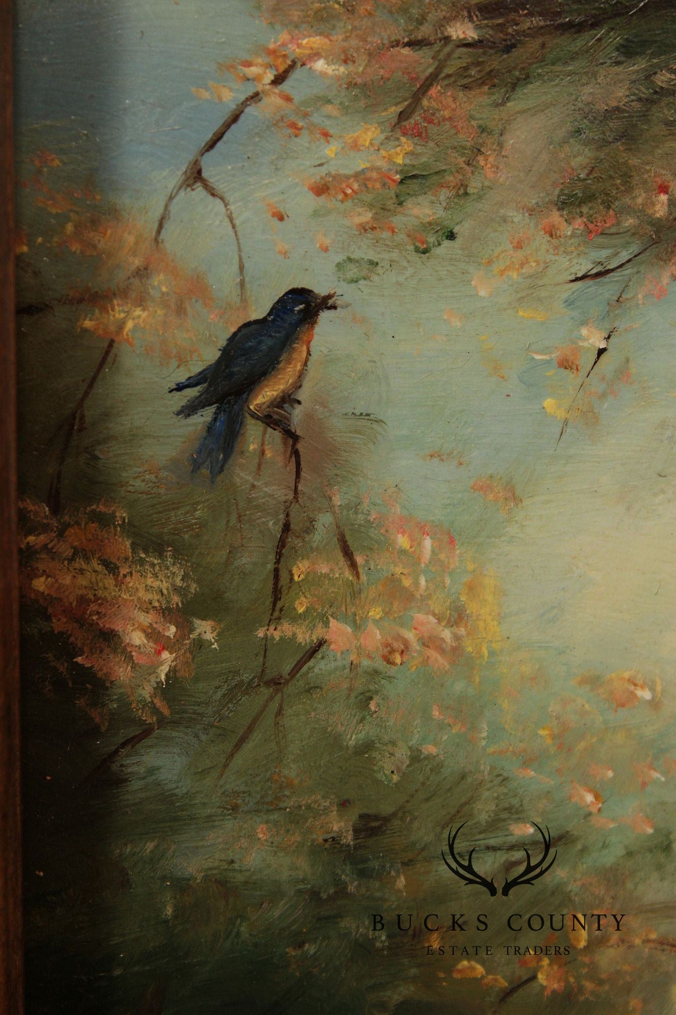 After Zula Kenyon Oil Painting on Panel, 'The Song of the Bluebird'