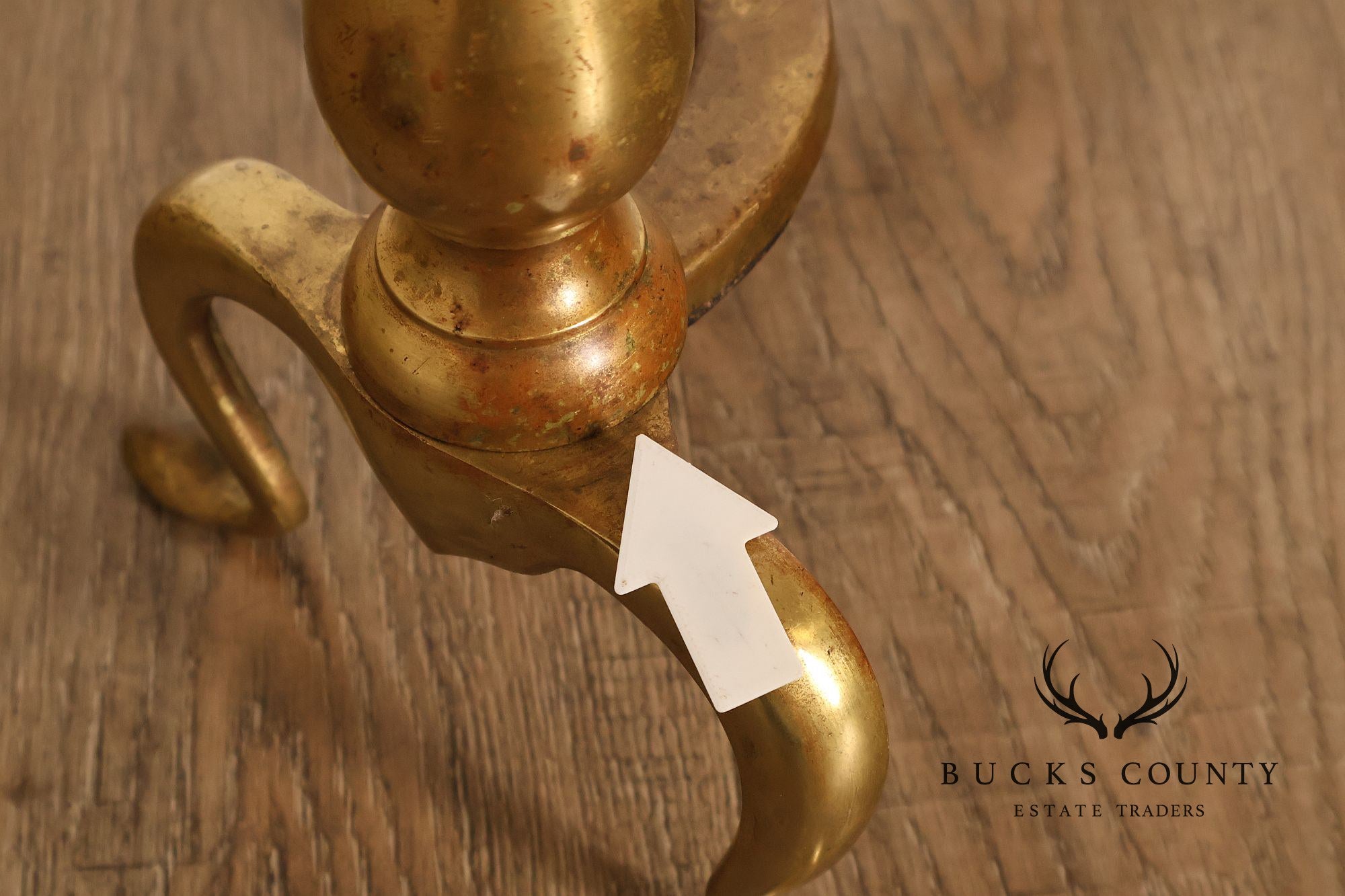 Puritan Federal Style Pair of Brass Andirons