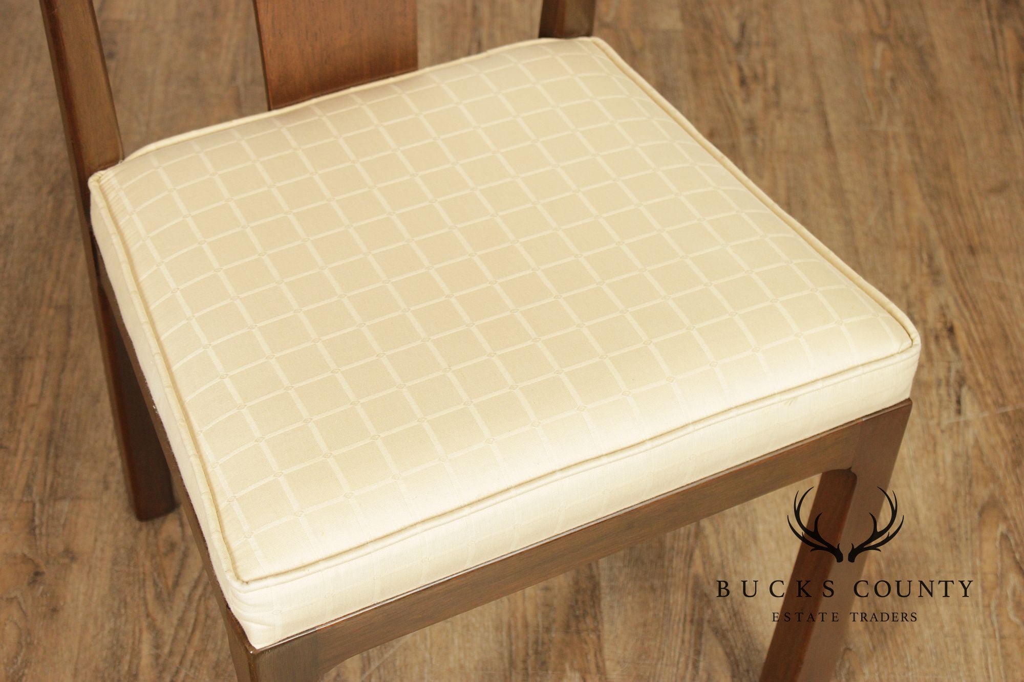 Mid Century Asian Influenced  Set of Six Mahogany Dining Chairs