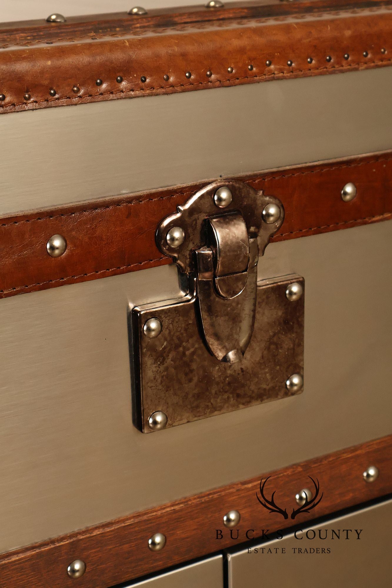 Restoration Hardware 'Mayfair' Steel and Leather Chest of Drawers
