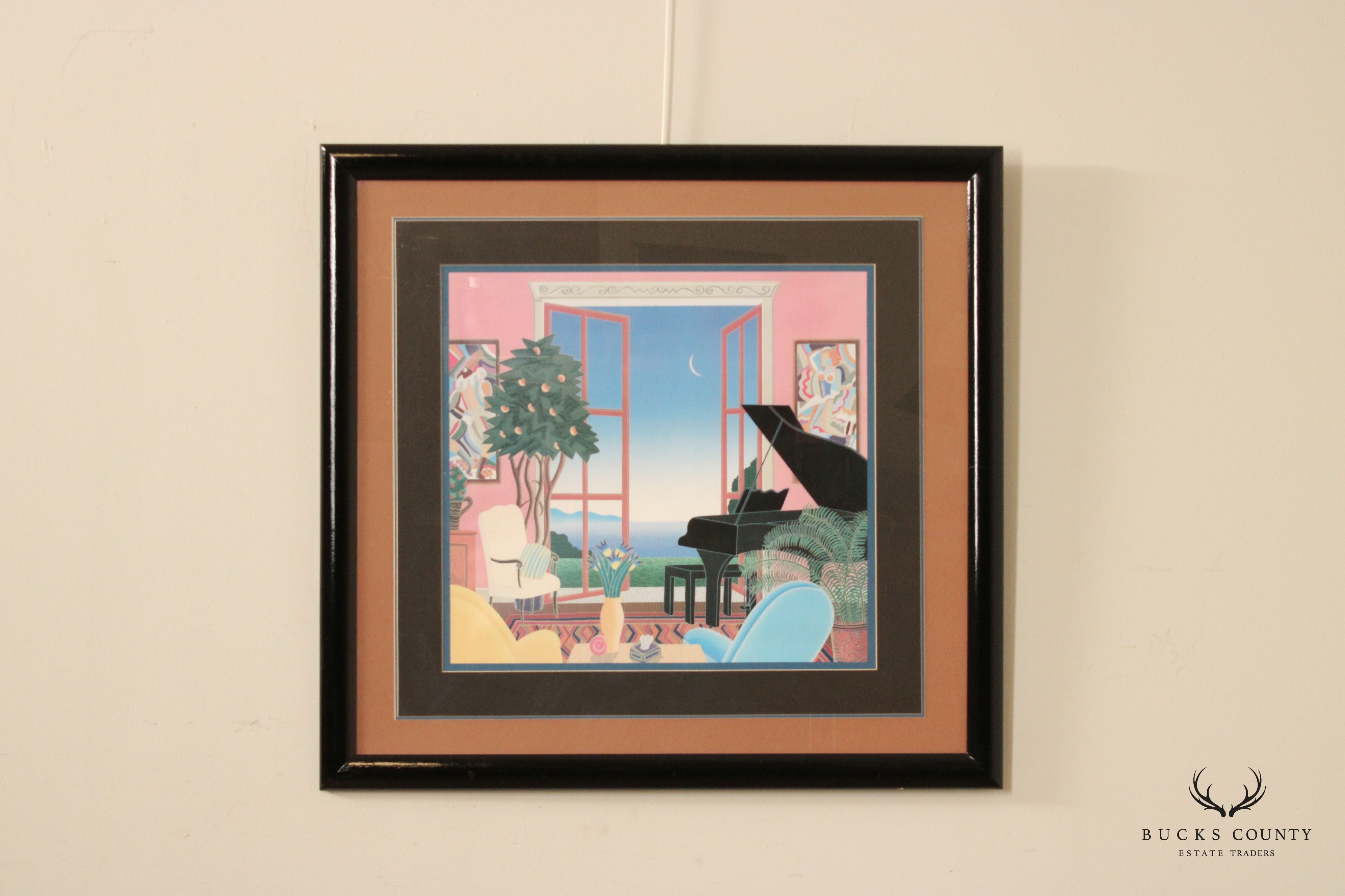 Thomas McKnight 1986 'Coconut Grove' Print, Custom Framed