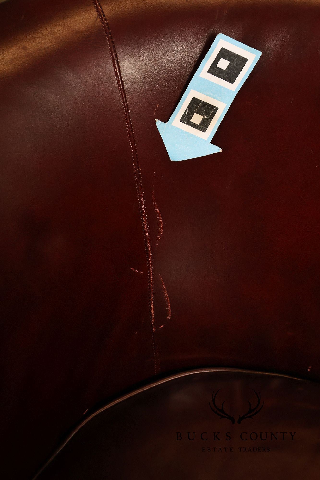 Old Hickory Tannery Burgundy Leather Nailhead Trim Club Chair
