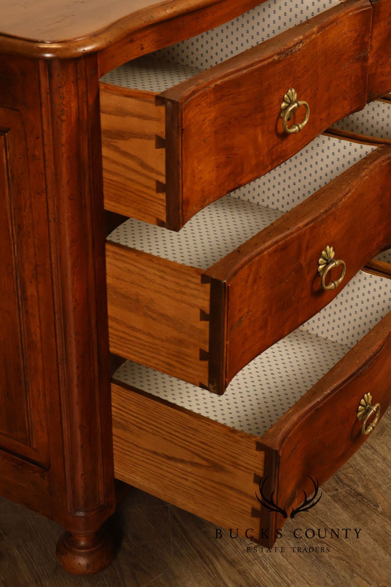 Don Ruseau Custom Continental Style Walnut Chest Of Drawers