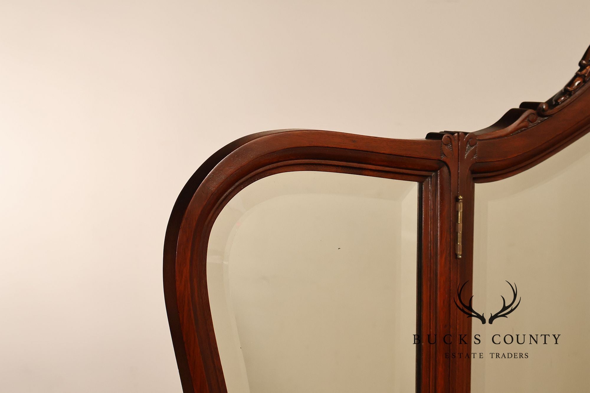 RJ Horner Antique Carved Mahogany Vanity With Mirror