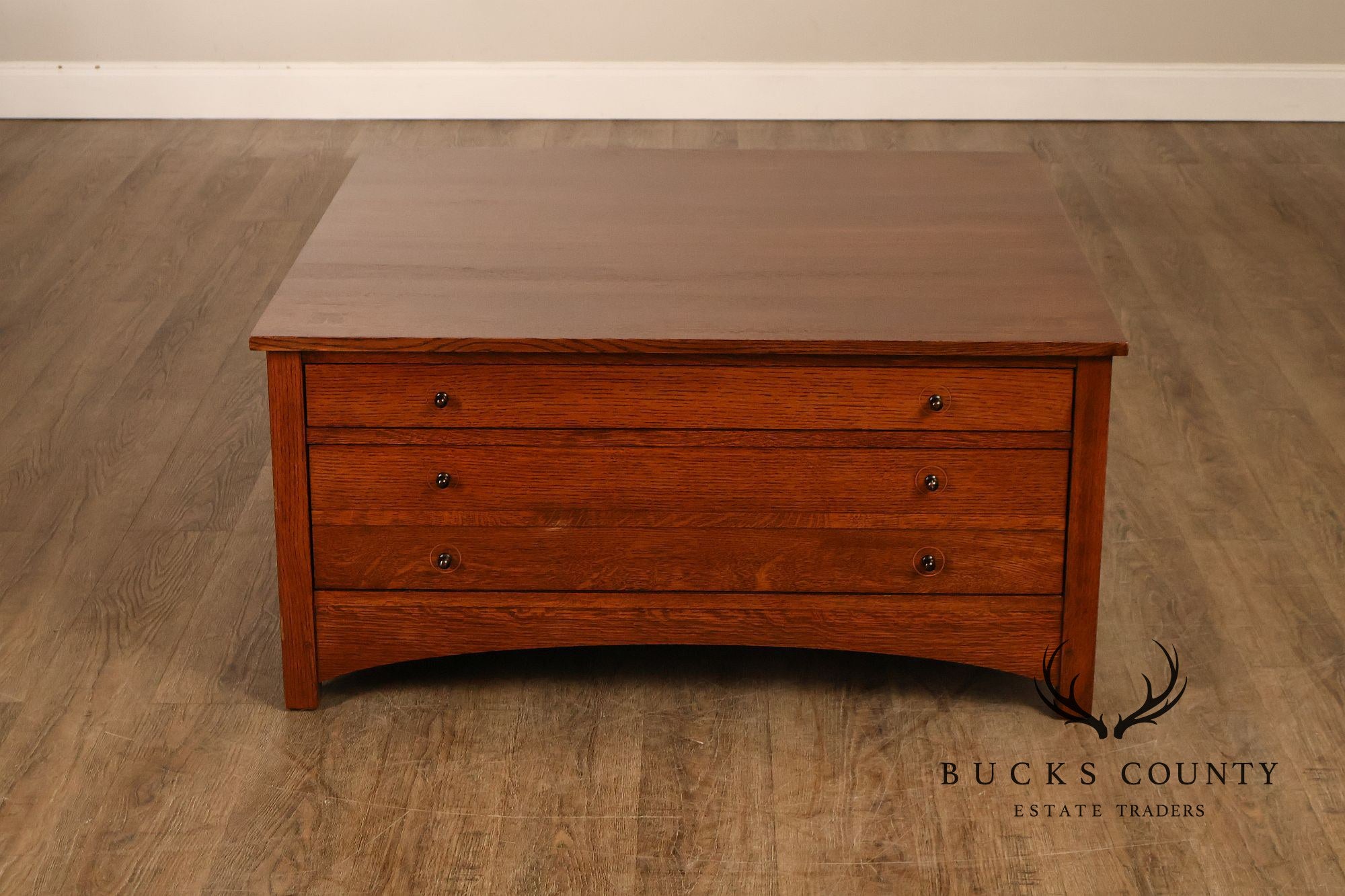 Stickley Harvey Ellis Mission Collection Oak Cocktail Table With Inlay