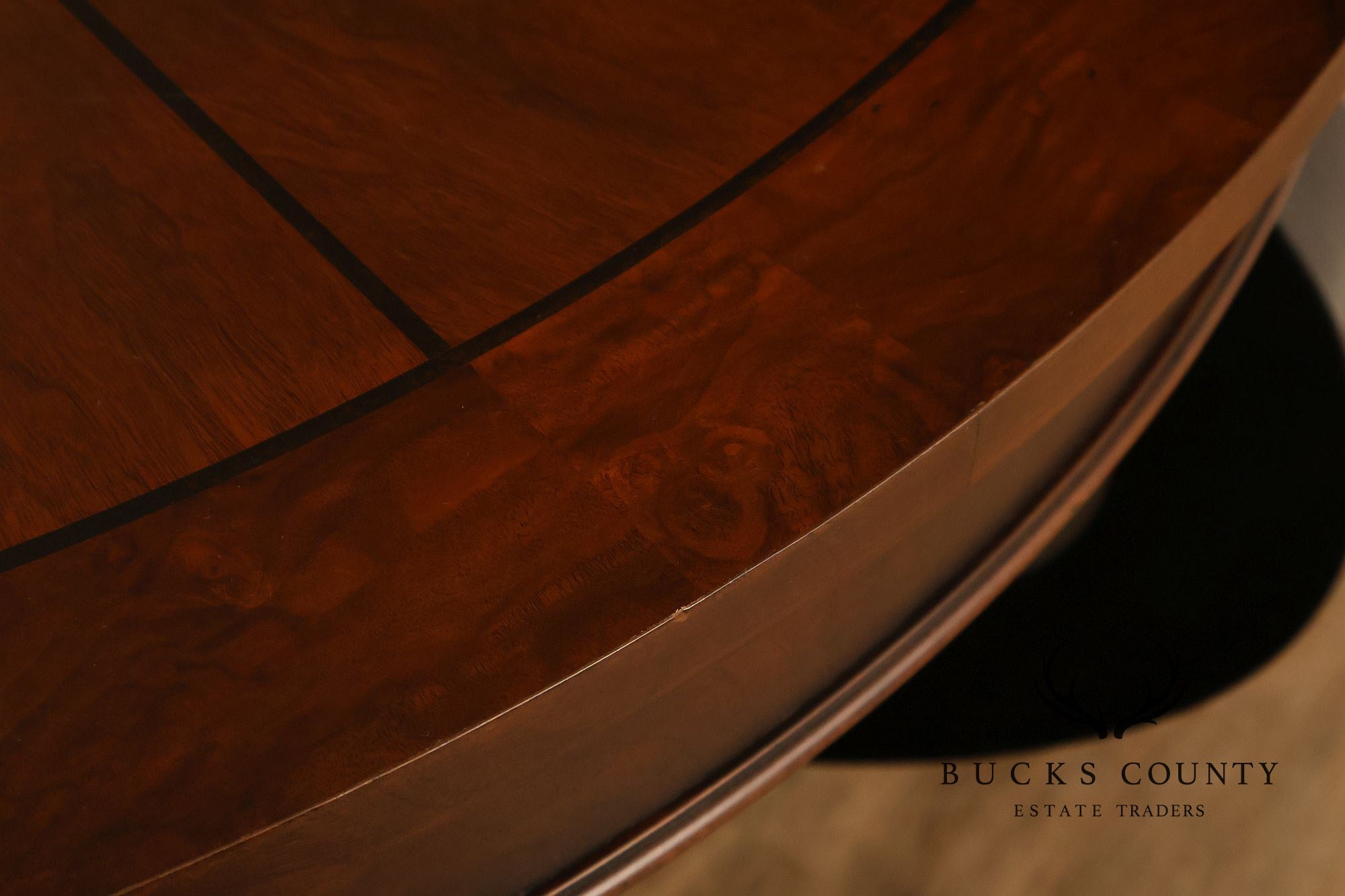 Henredon 48 Inch Round Inlaid Mahogany Center Table