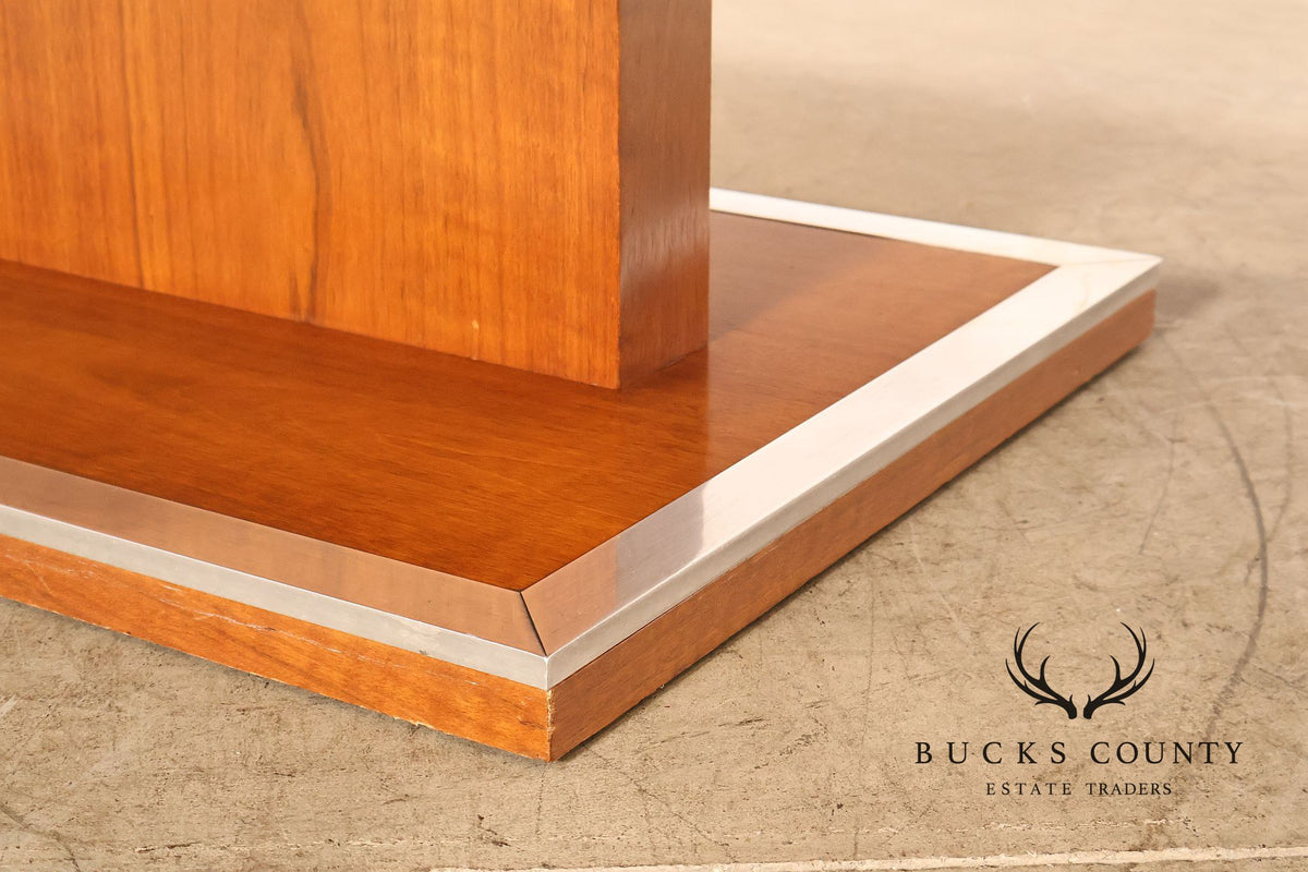 Milo Baughman Walnut Pedestal Dining Table