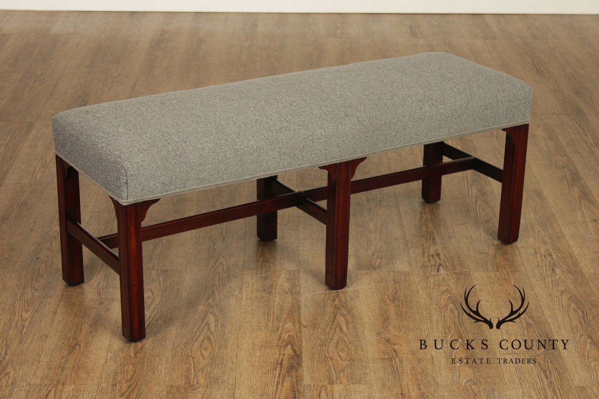 Chippendale Style Mahogany Six Legged Window Bench