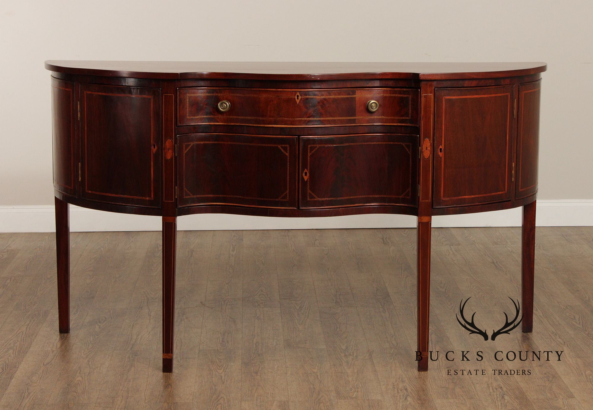 American Federal Inlaid Mahogany Serpentine Sideboard