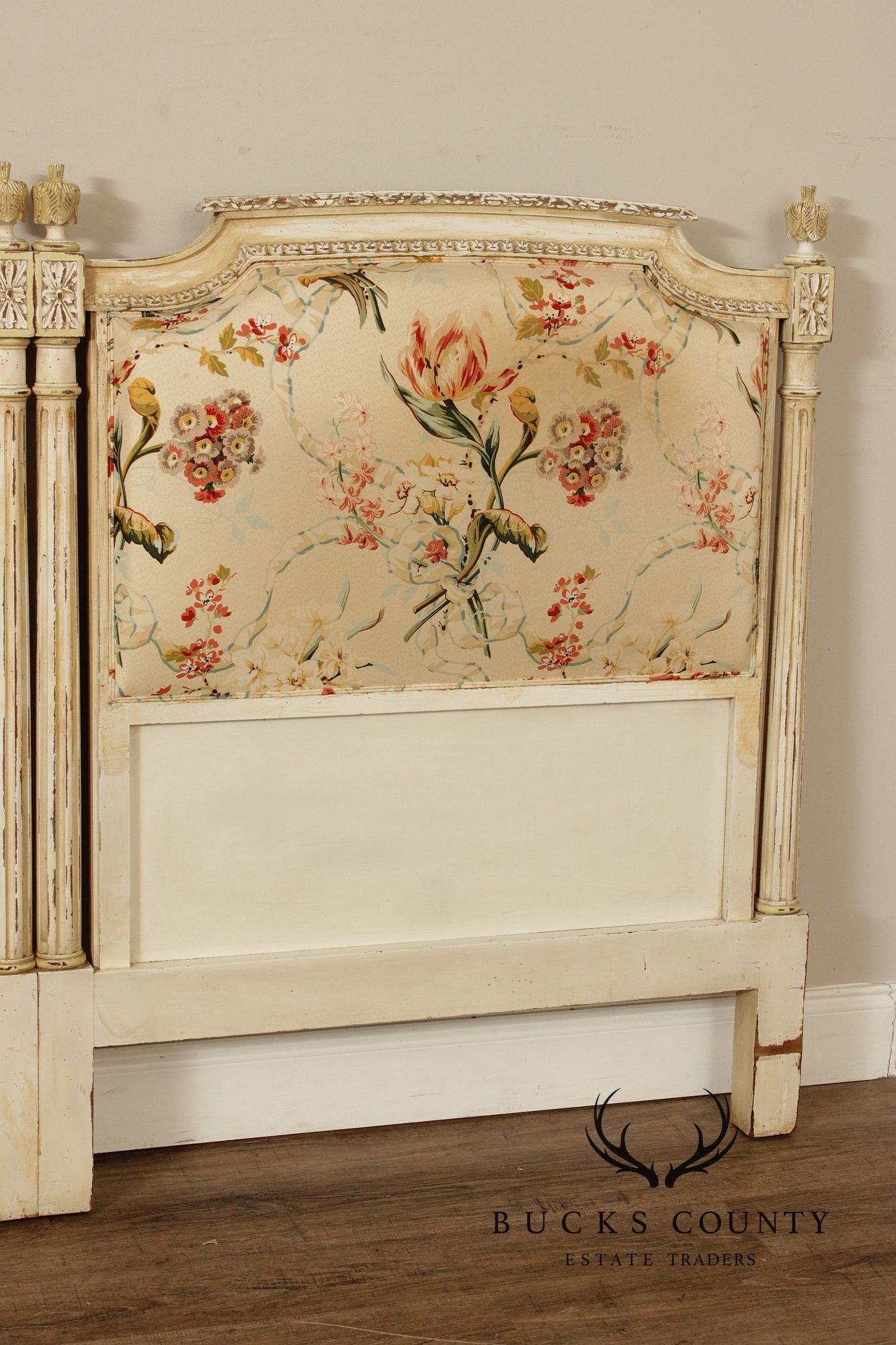 French Louis XVI Style Upholstered King Headboard