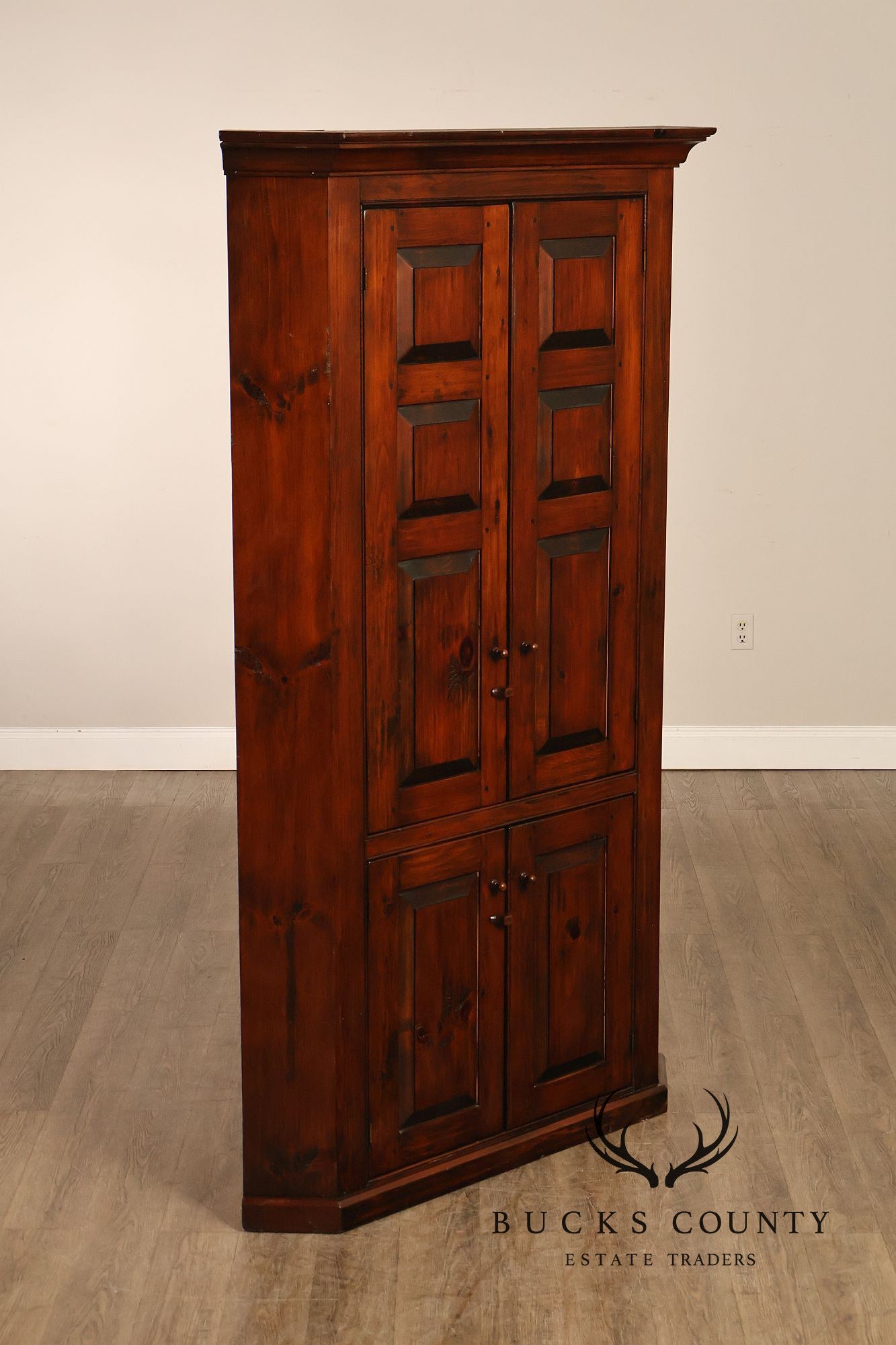 Stephen Von Hohen Farmhouse Pine Corner Cupboard