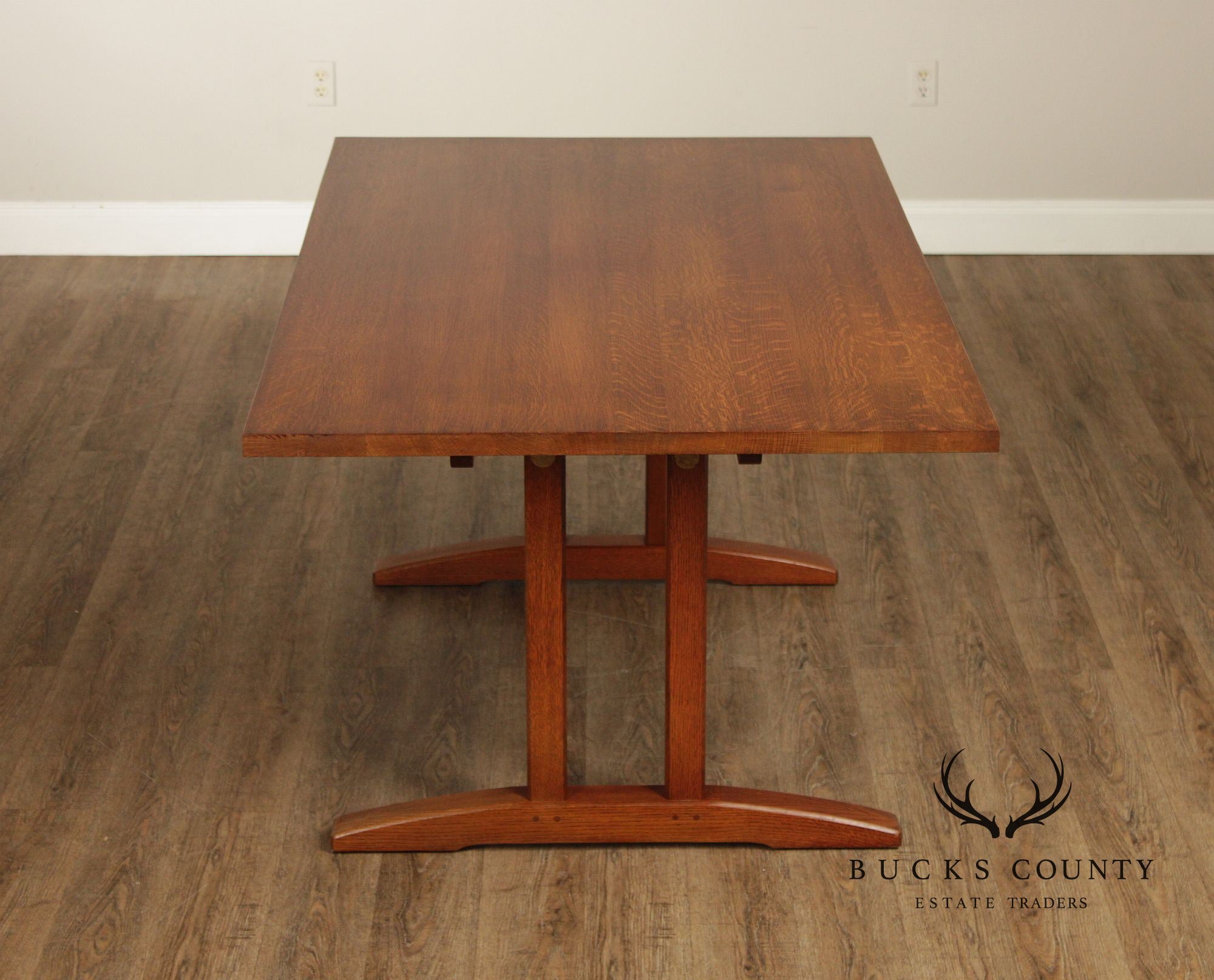 Stickley Mission Collection Oak Trestle Dining Table