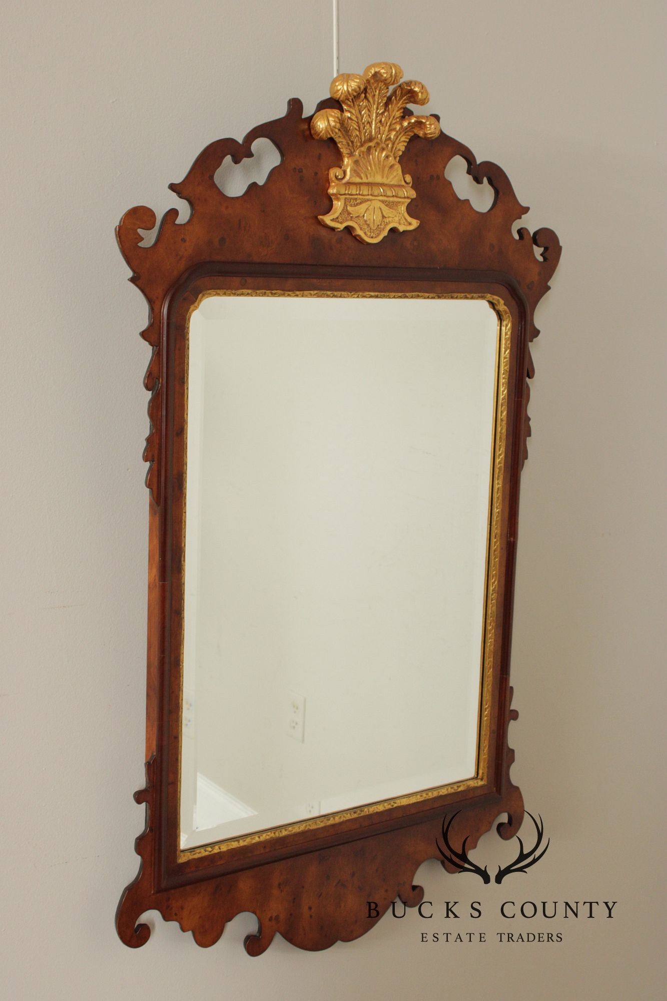 Friedman Brothers Colonial Williamsburg Burlwood Wall Mirror