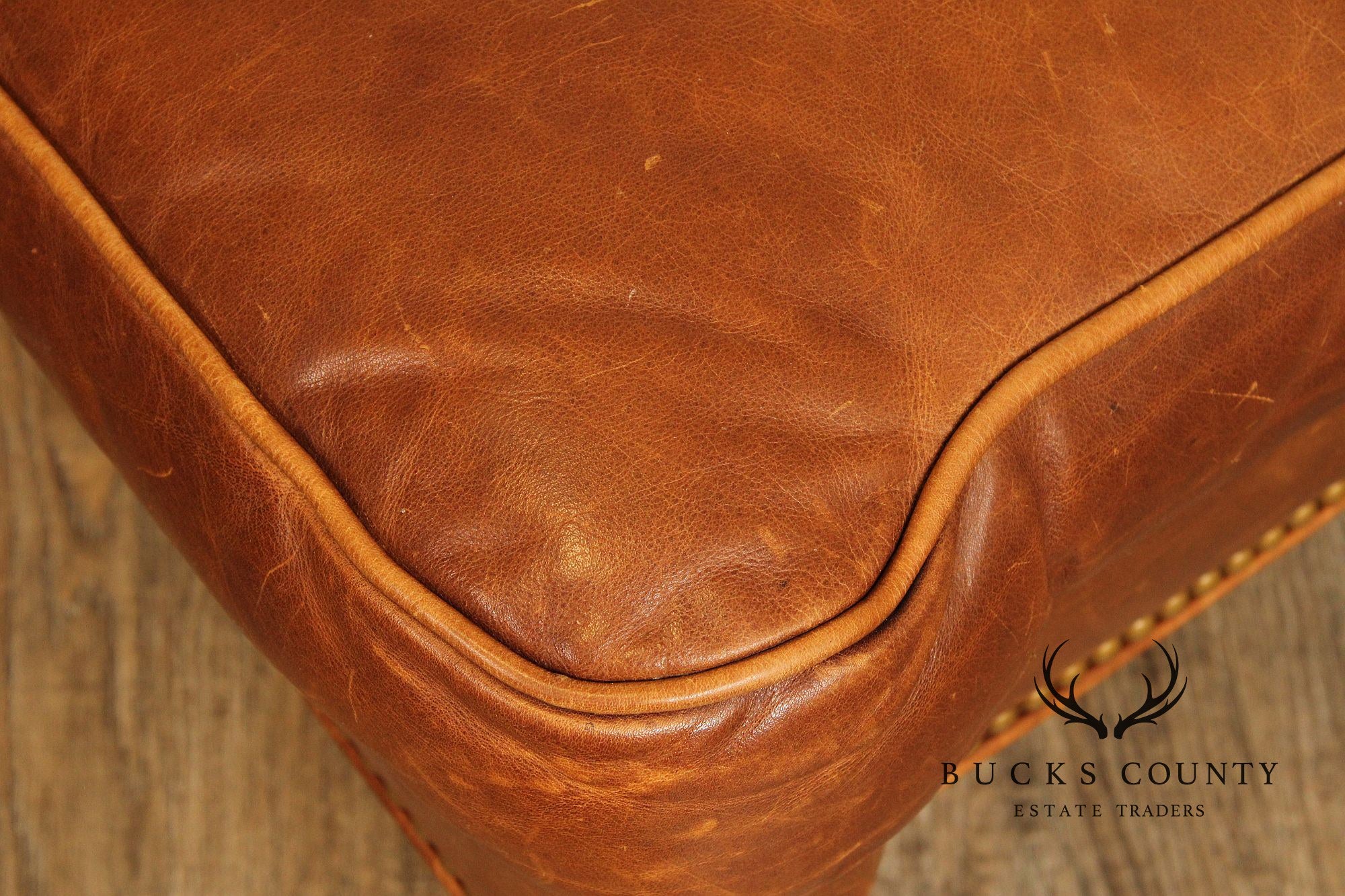 Hancock & Moore English Traditional Style Leather Ottoman