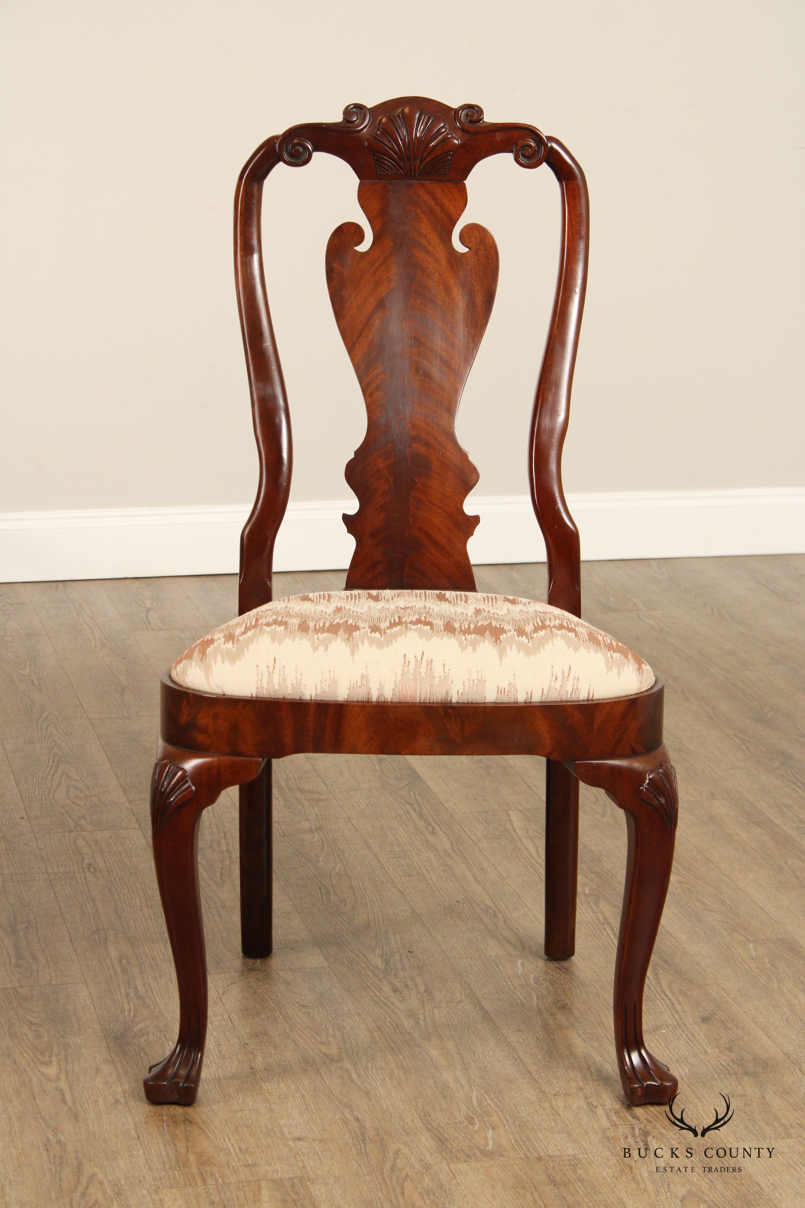 Councill Queen Anne Style Set of Eight Mahogany Dining Chairs