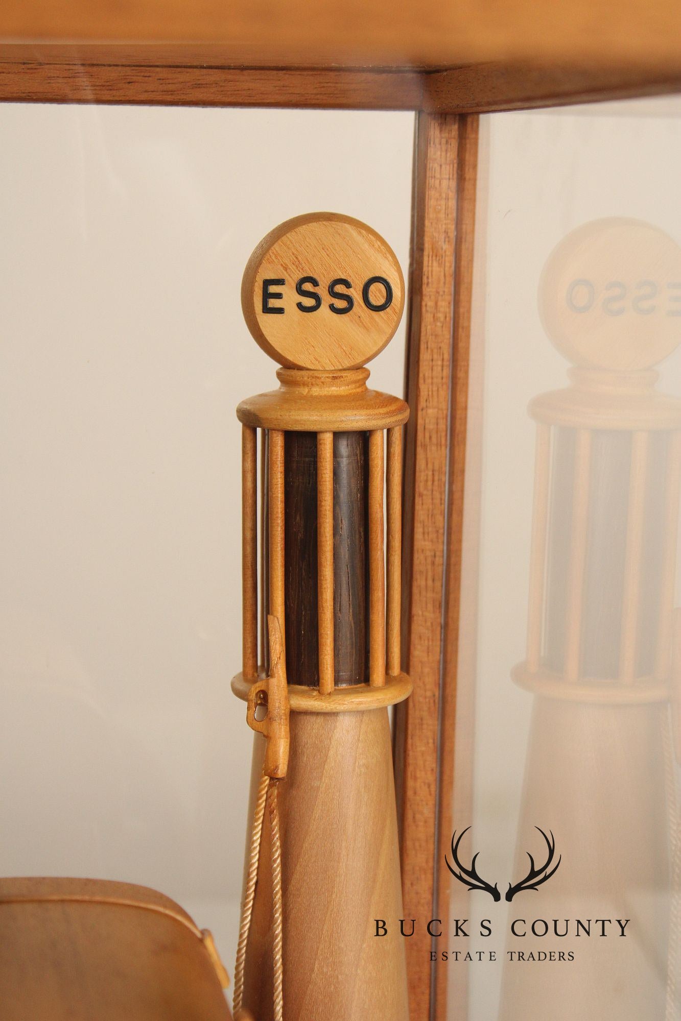 Carved Wood 1930 Duesenberg Model J in Display Case