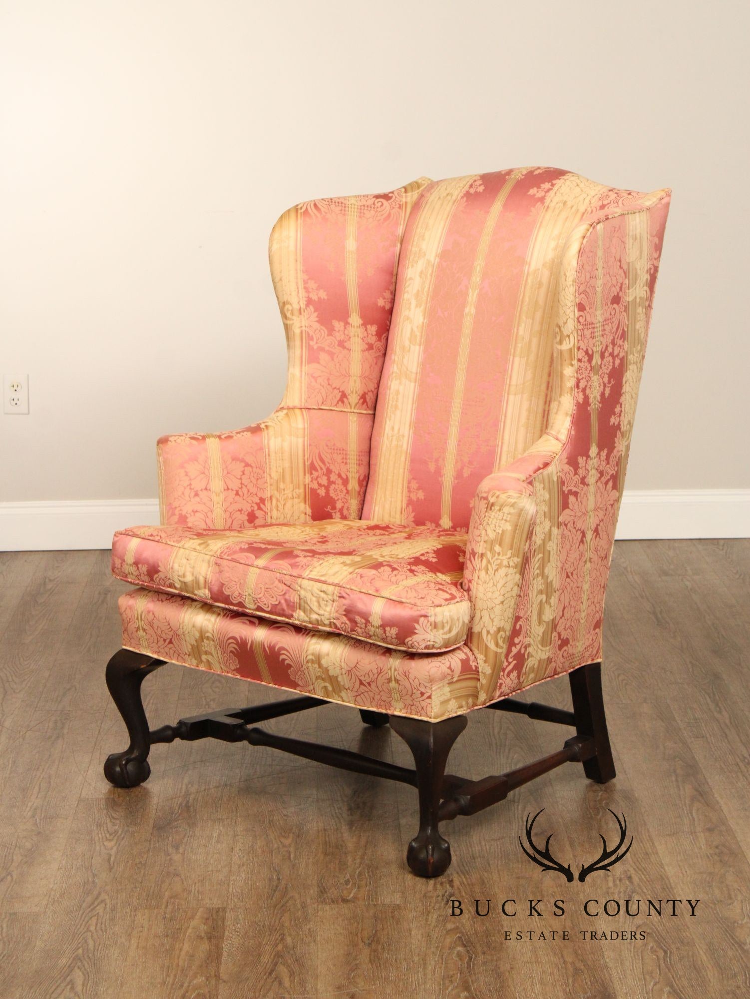 Chippendale Style Ball and Claw Foot Wing Chair