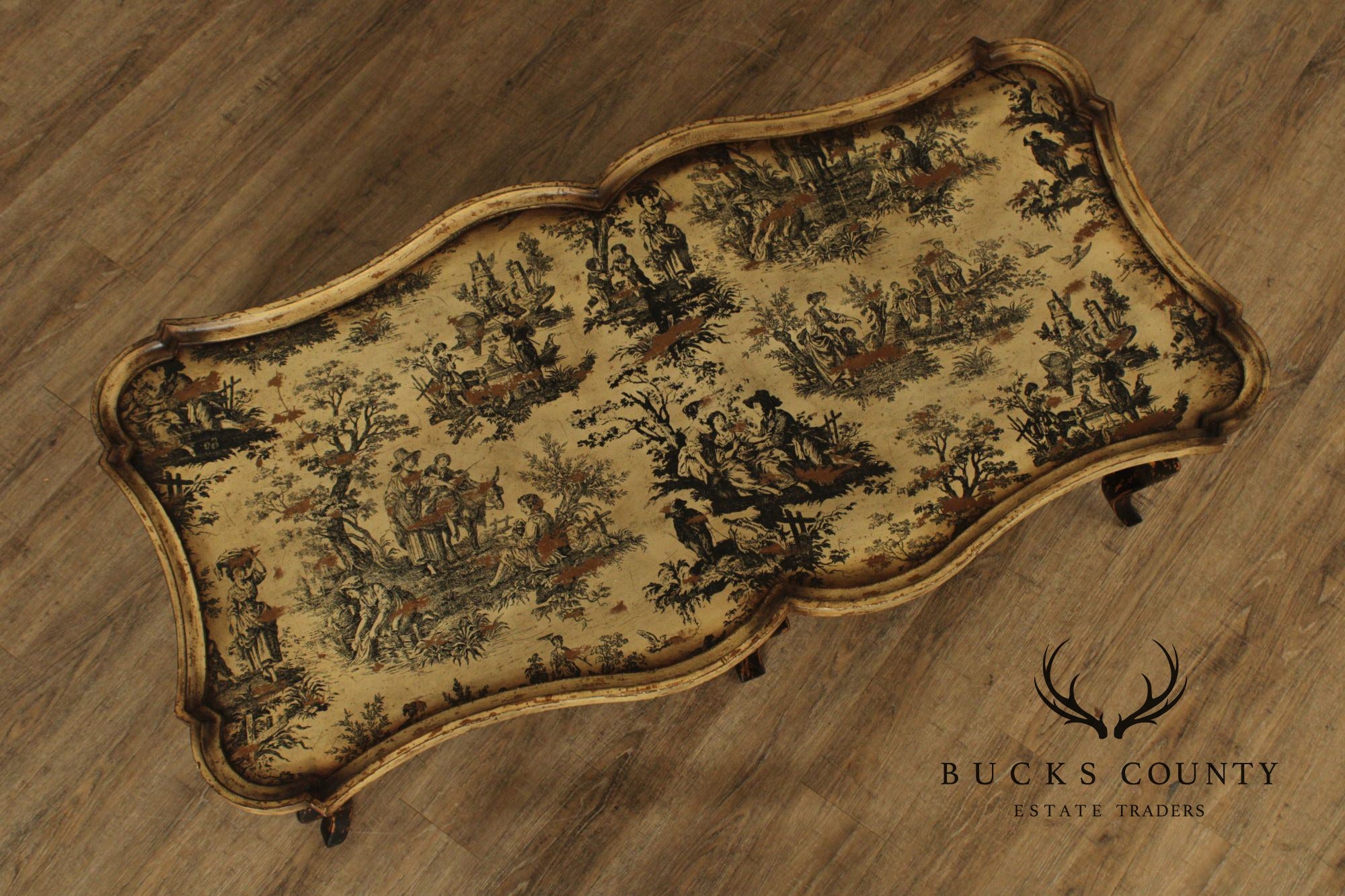 French Country Style Distressed Coffee Table