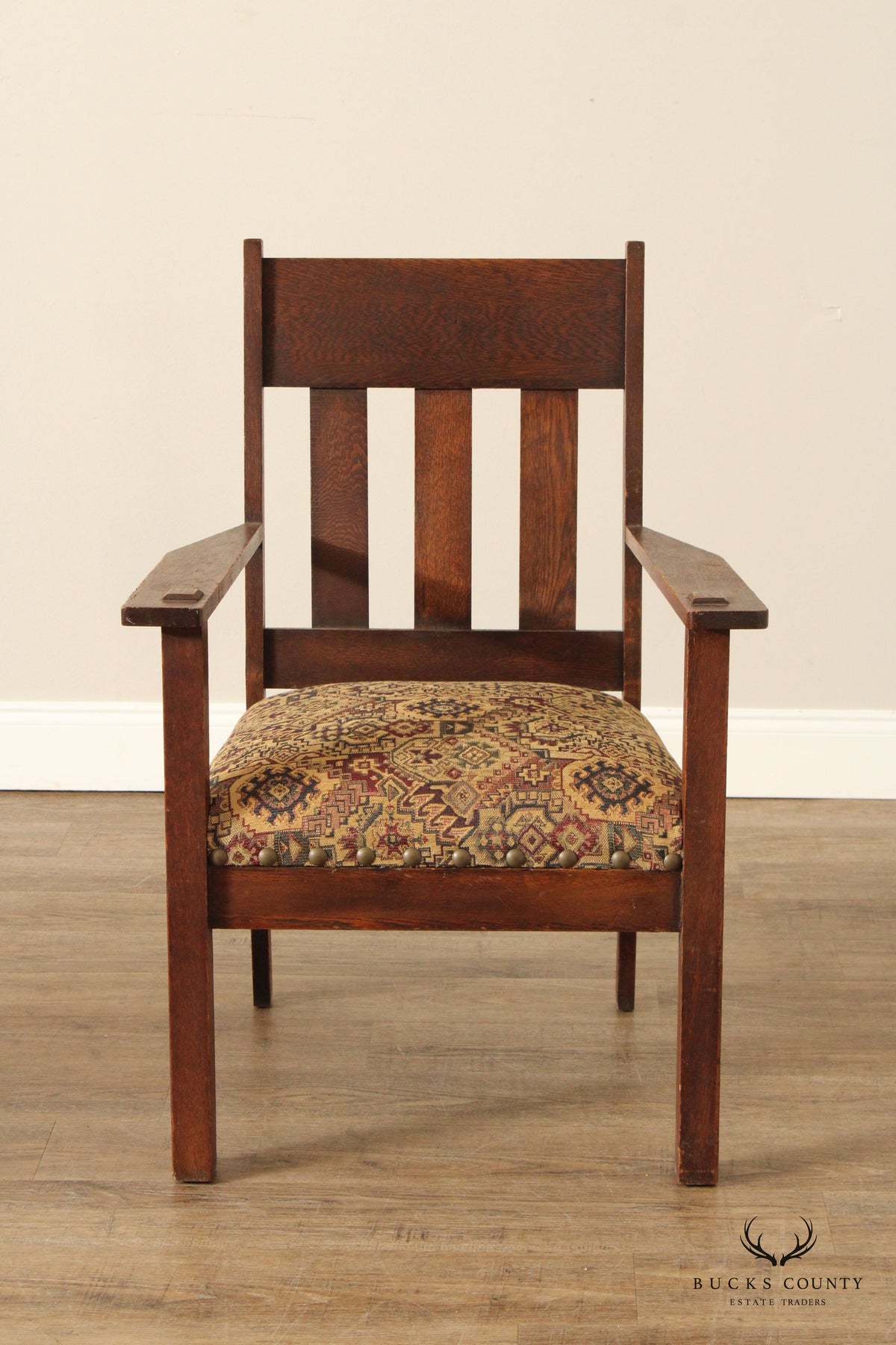 Antique Mission Oak Armchair