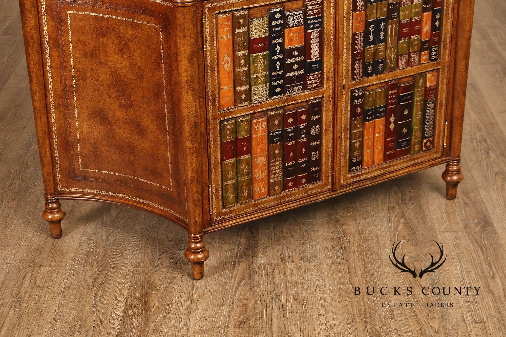 Maitland Smith Leather Wrapped Commode Cabinet