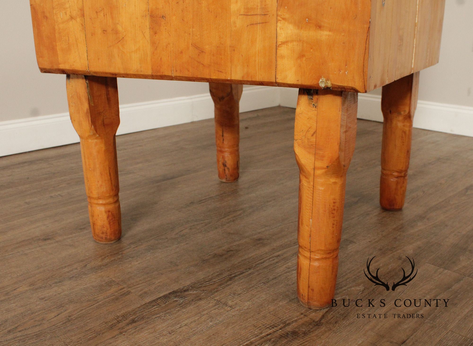 Vintage Rustic Butcher Block Table