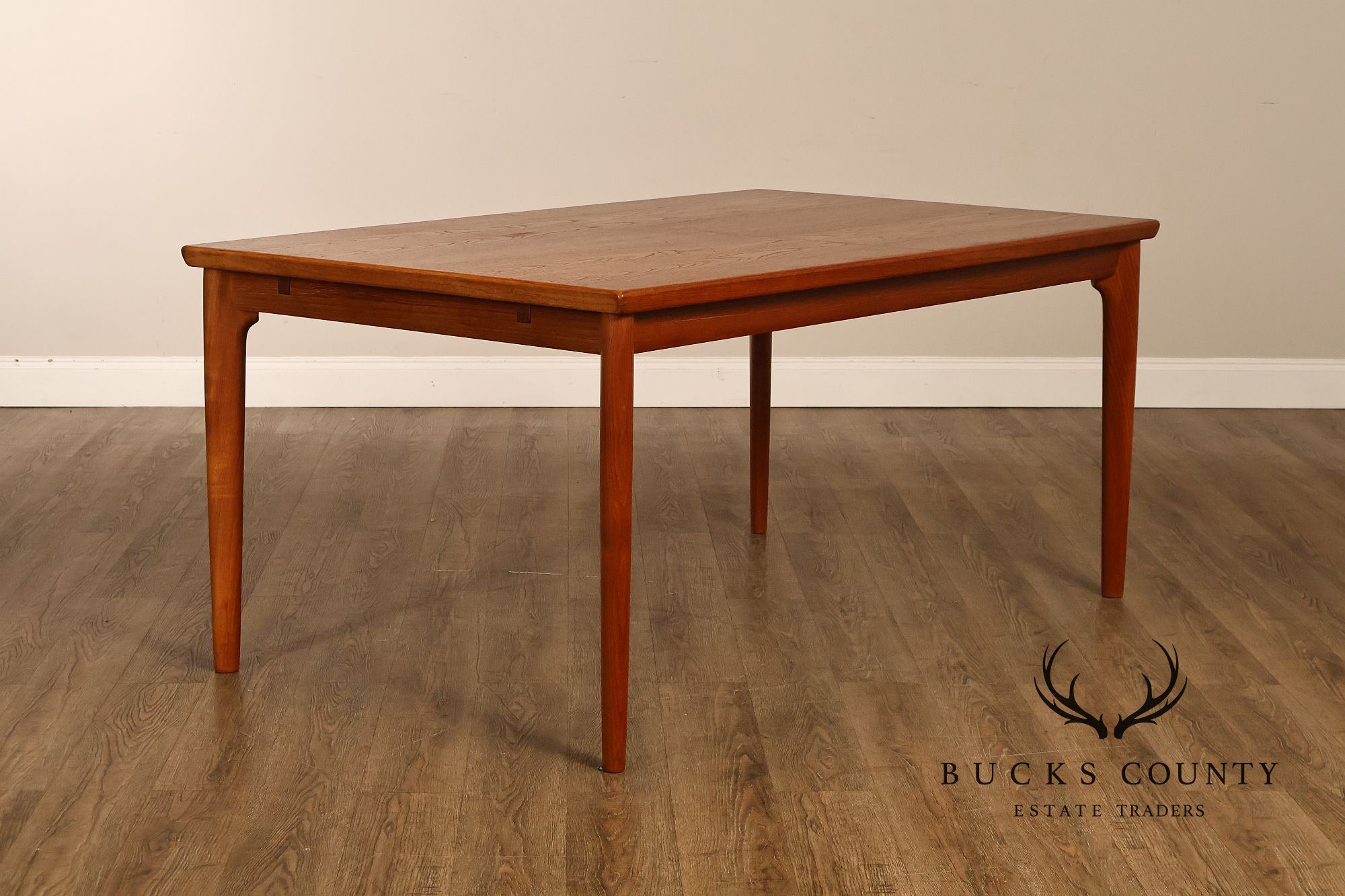 Danish Modern Teak Draw-Leaf Dining Table