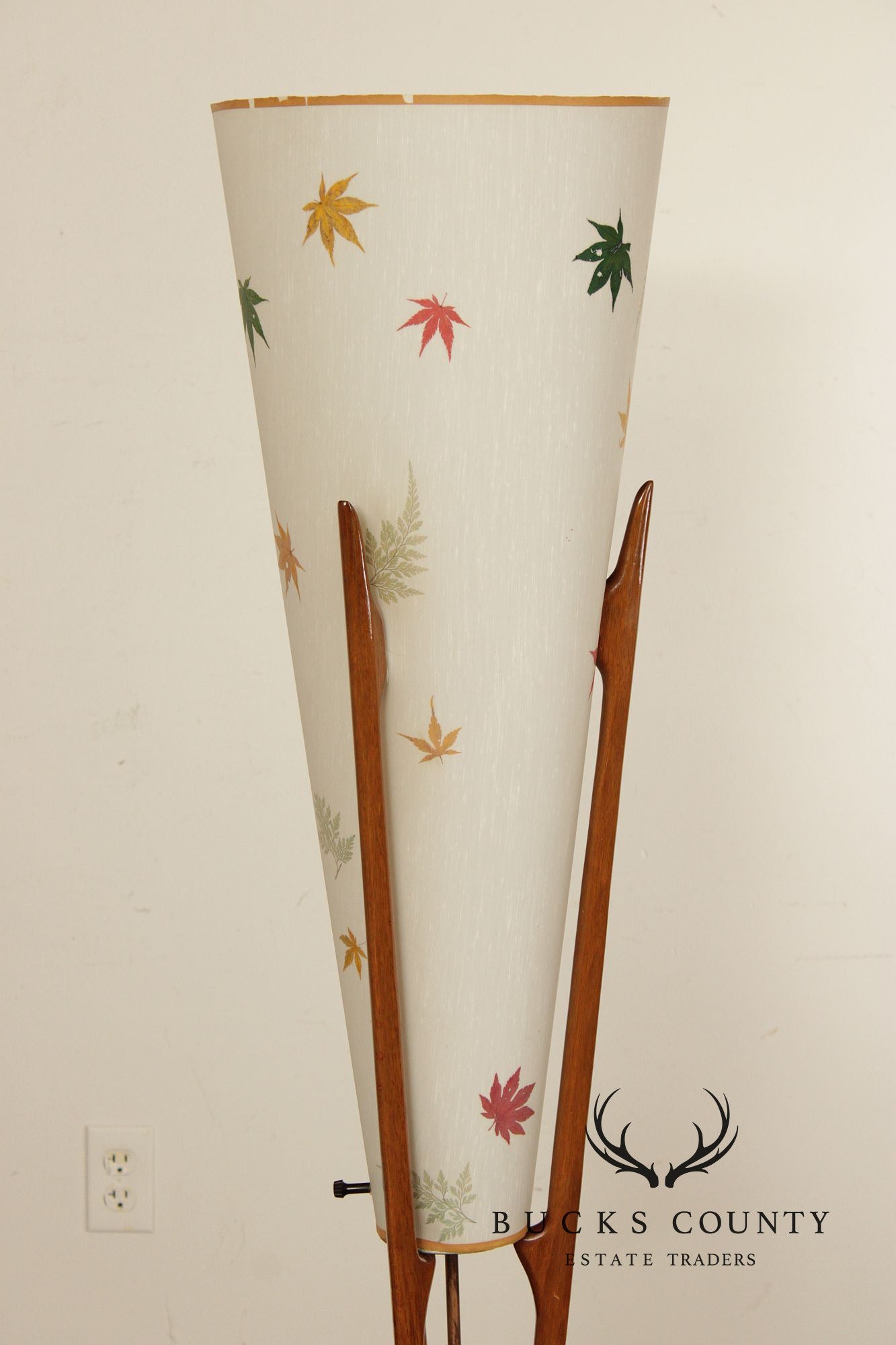 Modeline Mid Century Modern Walnut Floor Lamp