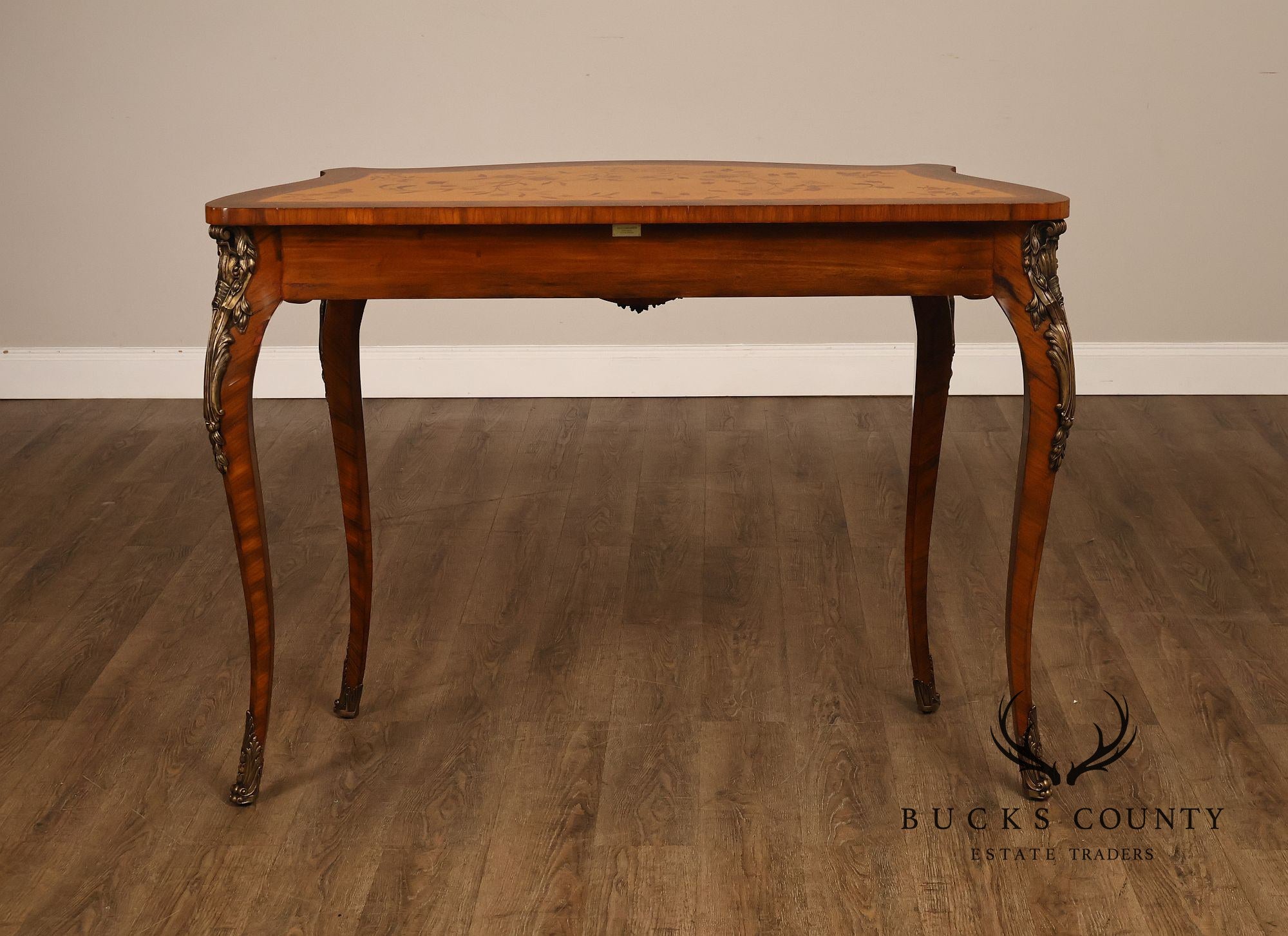 Maitland-Smith French Louis XV Style Inlaid Console Table