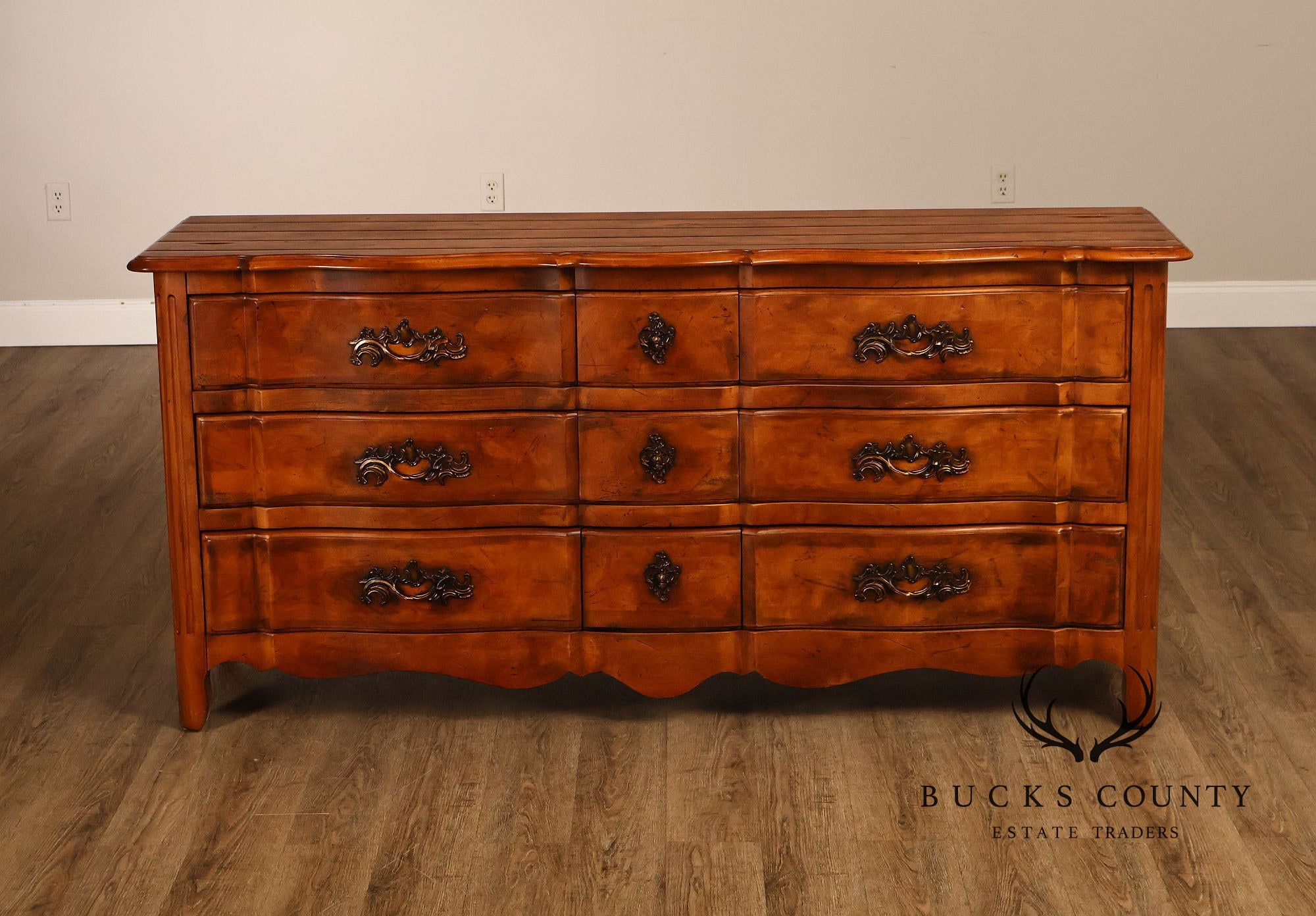 Century Louis XV Style French Provincial Triple Dresser