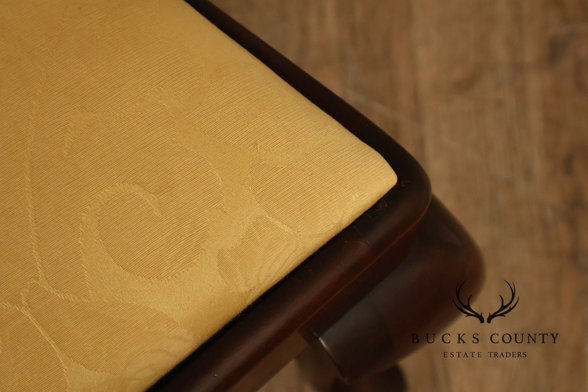 Queen Anne Style Custom Mahogany Triple Back Upholstered Settee
