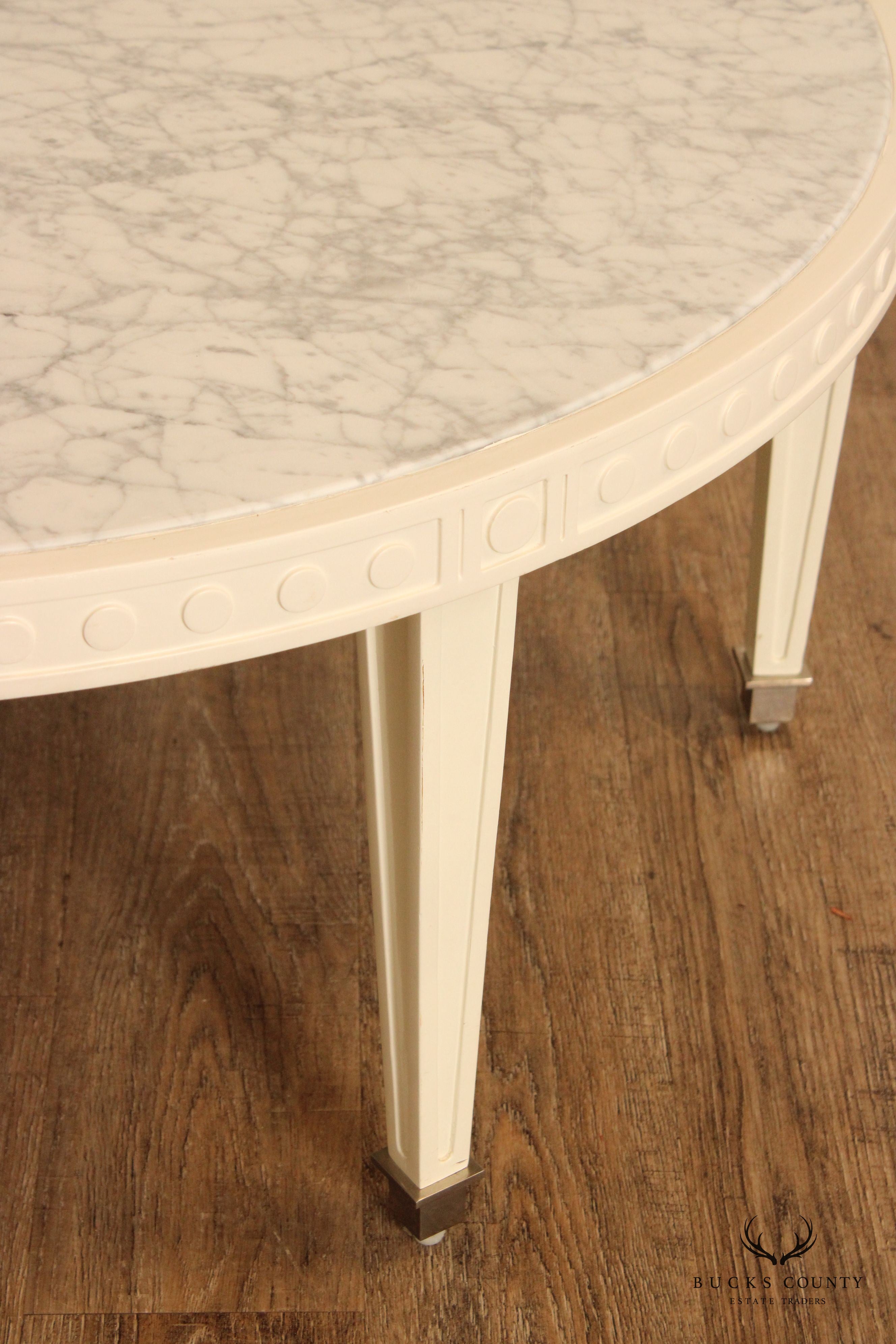 Jonathan Adler Italian Regency Style Round Marble Top Coffee Table