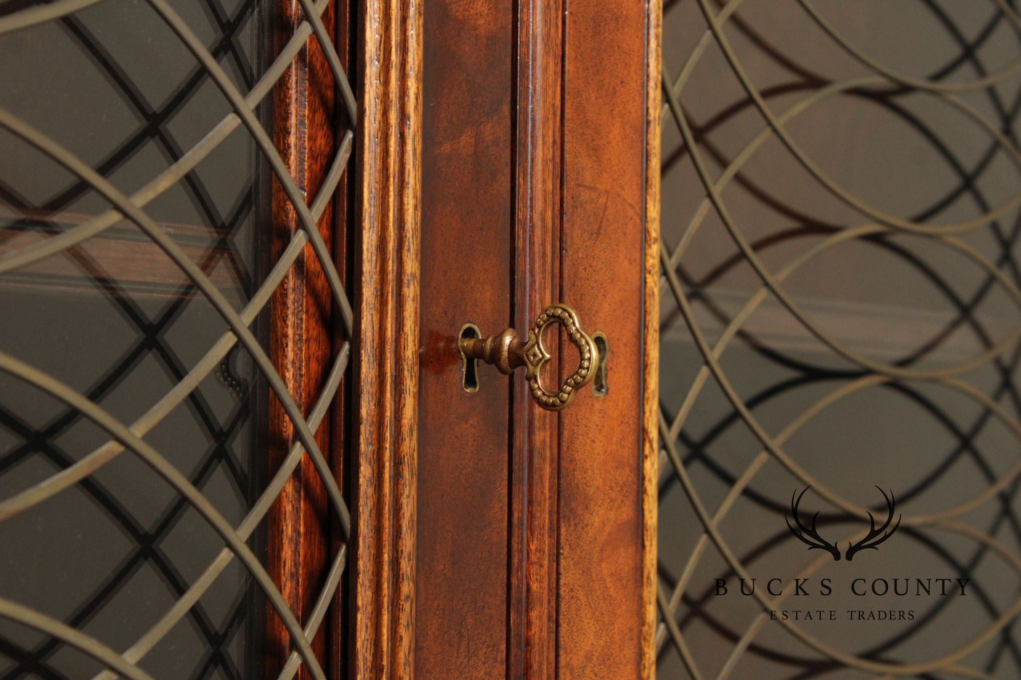 Old Colony Furniture Regency Style Mahogany Breakfront China Cabinet