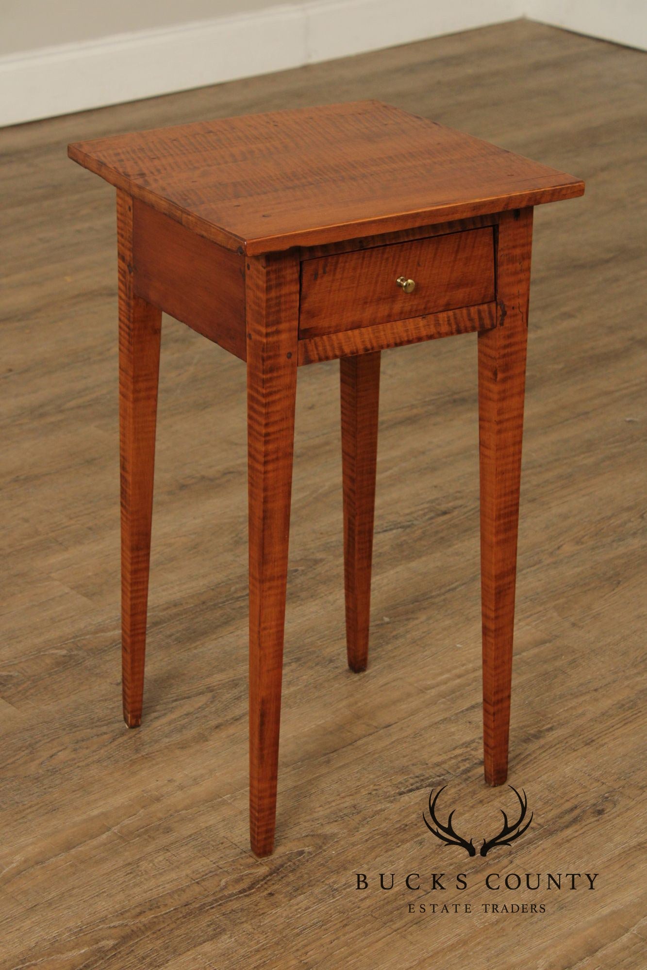 Antique American  Federal Period Tiger Maple End Table