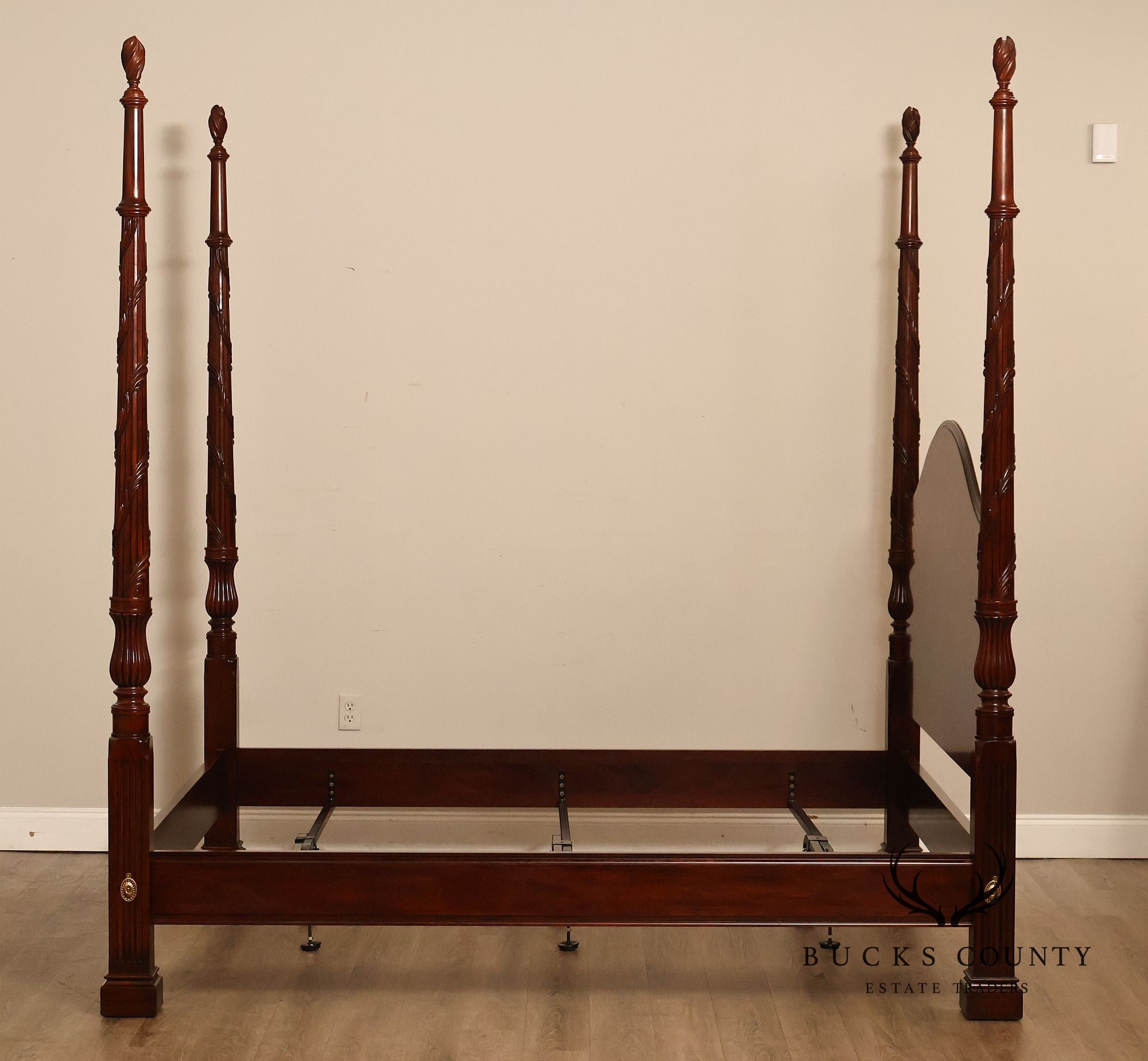 Henkel Harris Carved Mahogany King Poster Bed