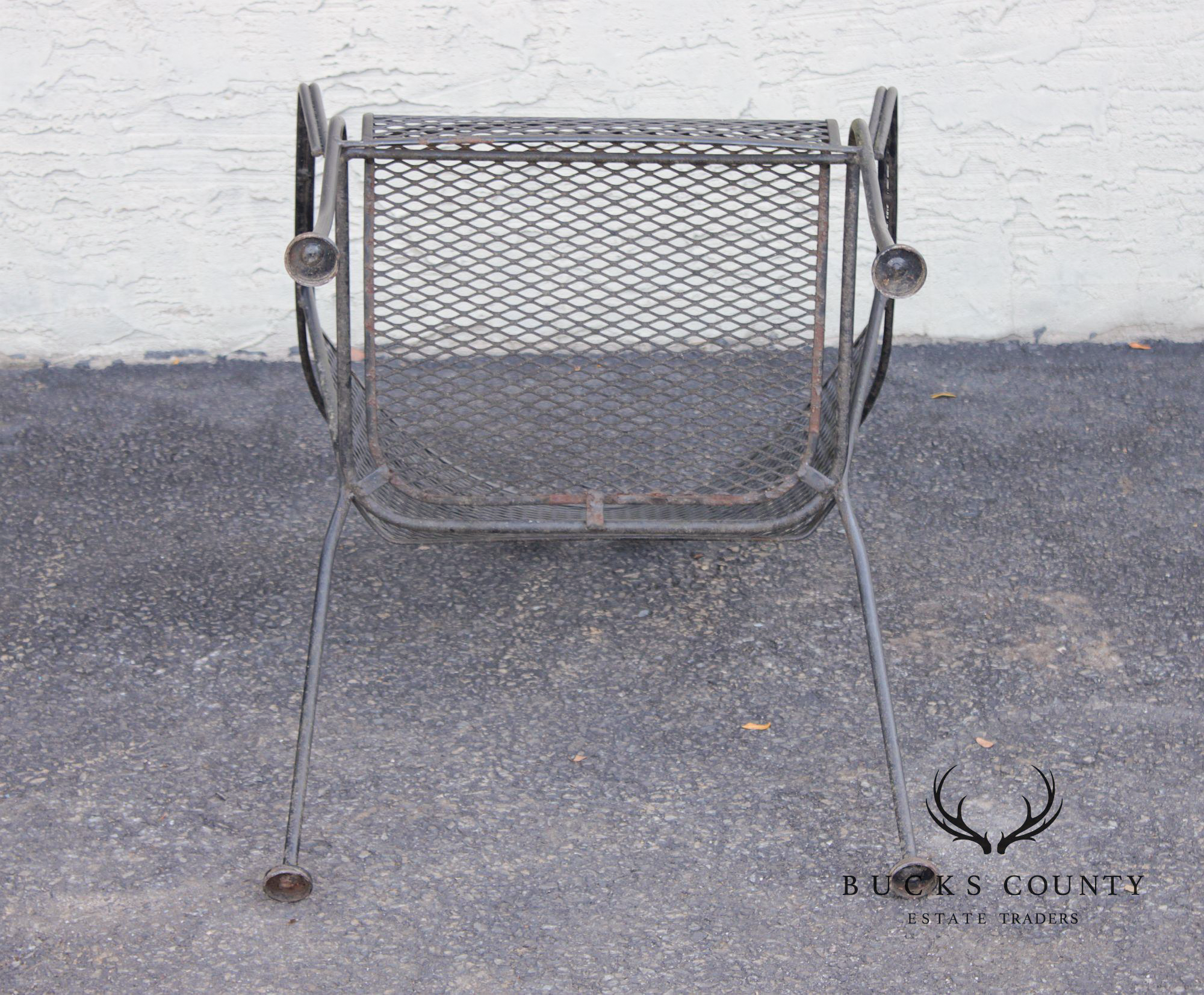 Vintage Wrought Iron Pair Of Patio Armchairs Chairs