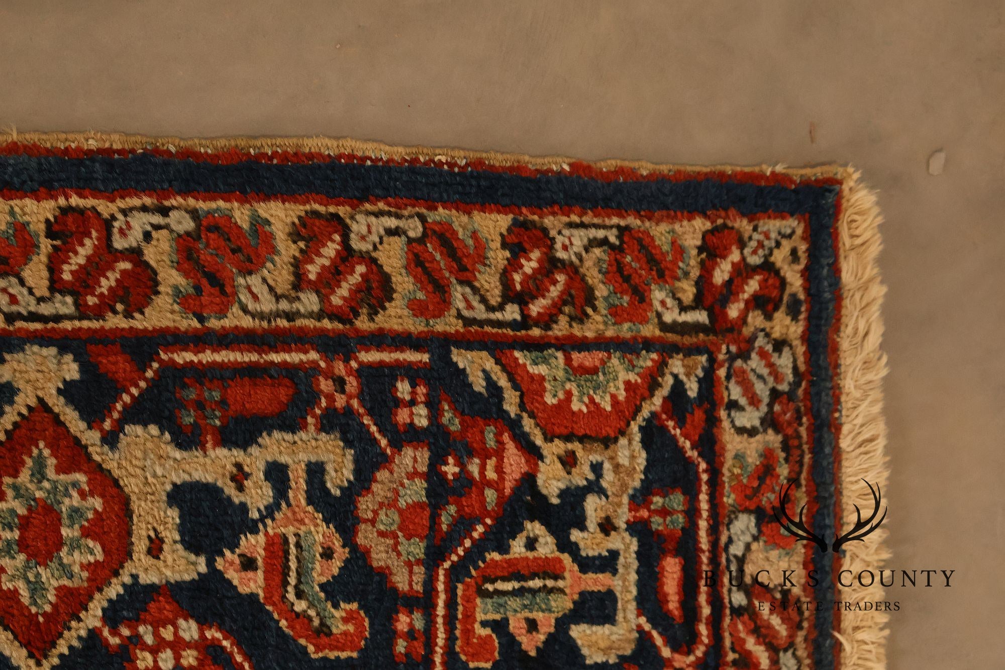 Antique Hand Knotted Persian Heriz Room Size Rug  12' X 15'