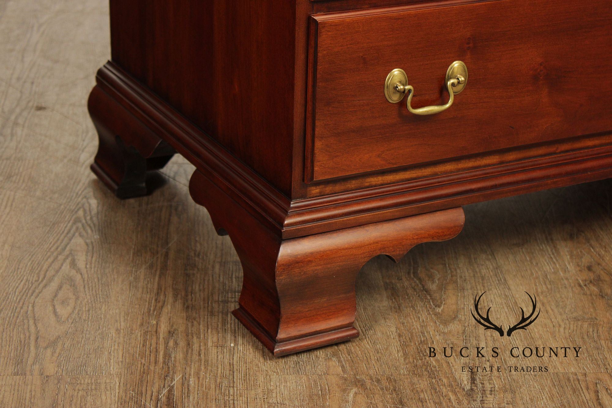 Statton Chippendale Style Cherry Tall Chest On Chest