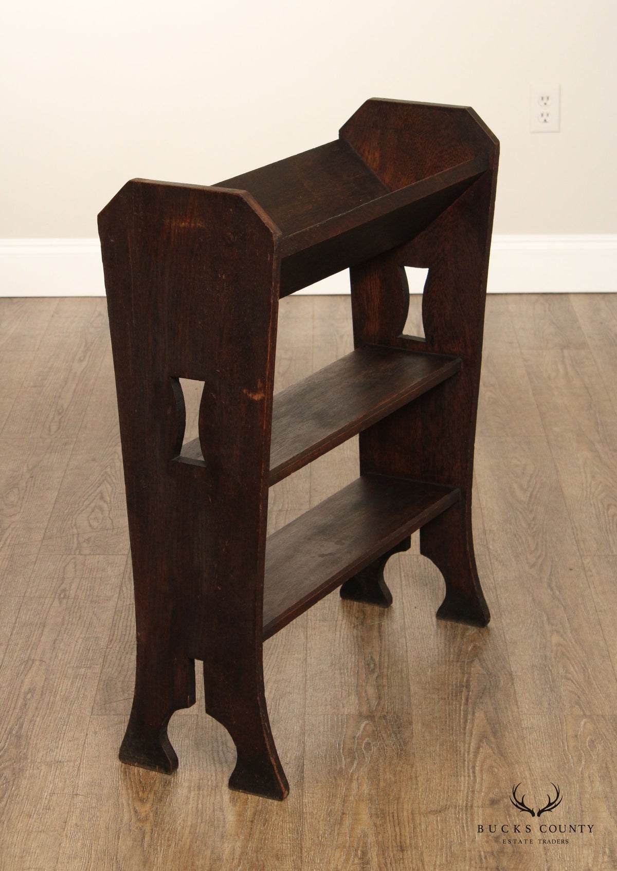 Antique Mission Oak Magazine Rack Bookcase Trough