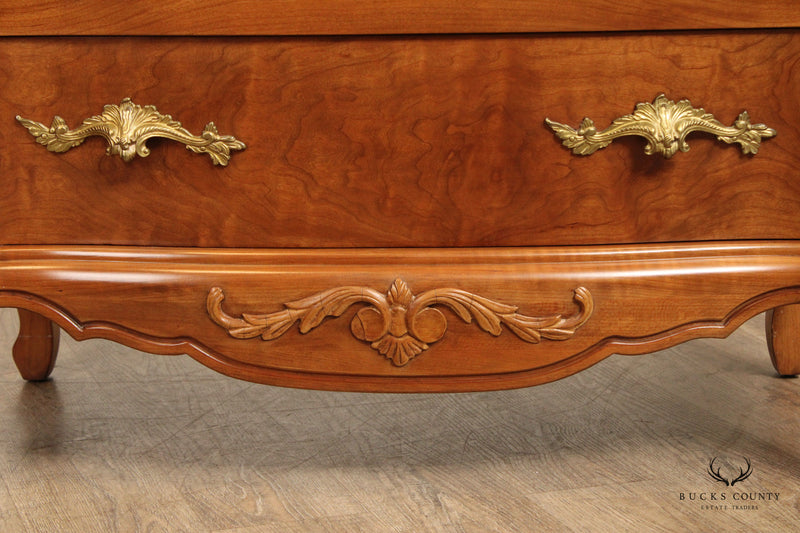 French Louis XV Rococo Style Vintage Cherry Bombe Chest On Chest