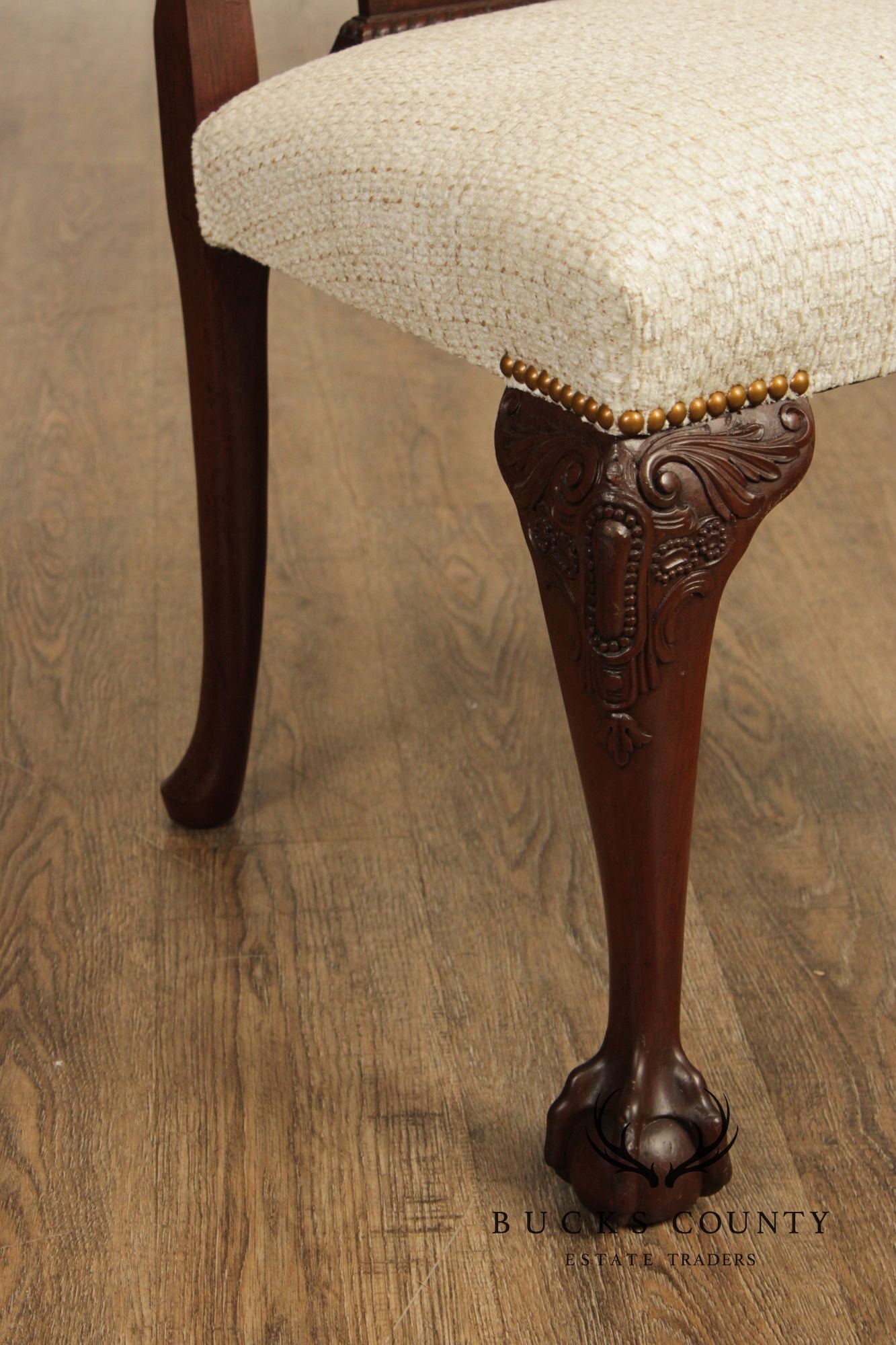 1940's Chippendale Style Custom Mahogany Set Of Six Dining Chairs