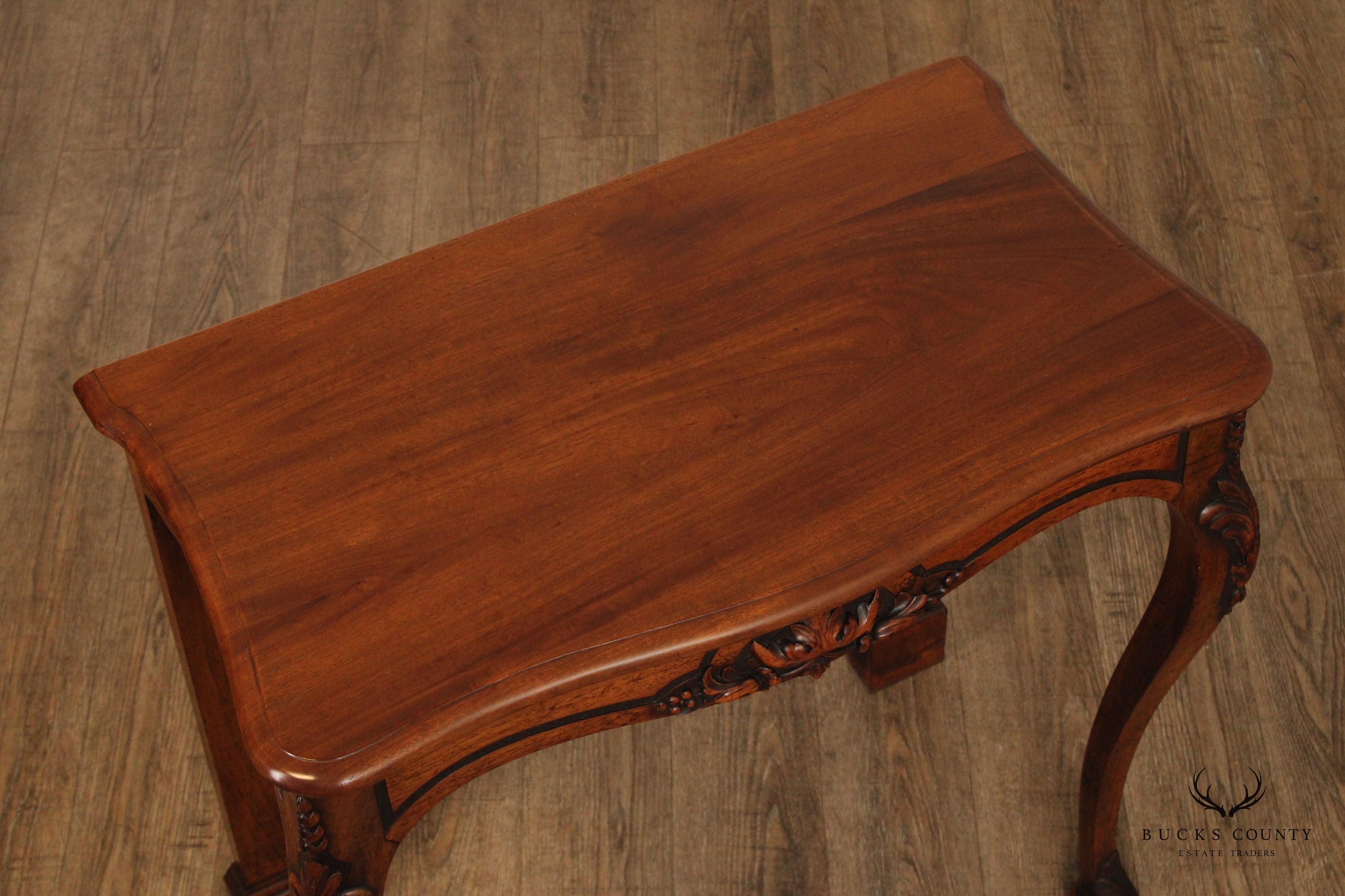 Antique French Carved Walnut Console Table