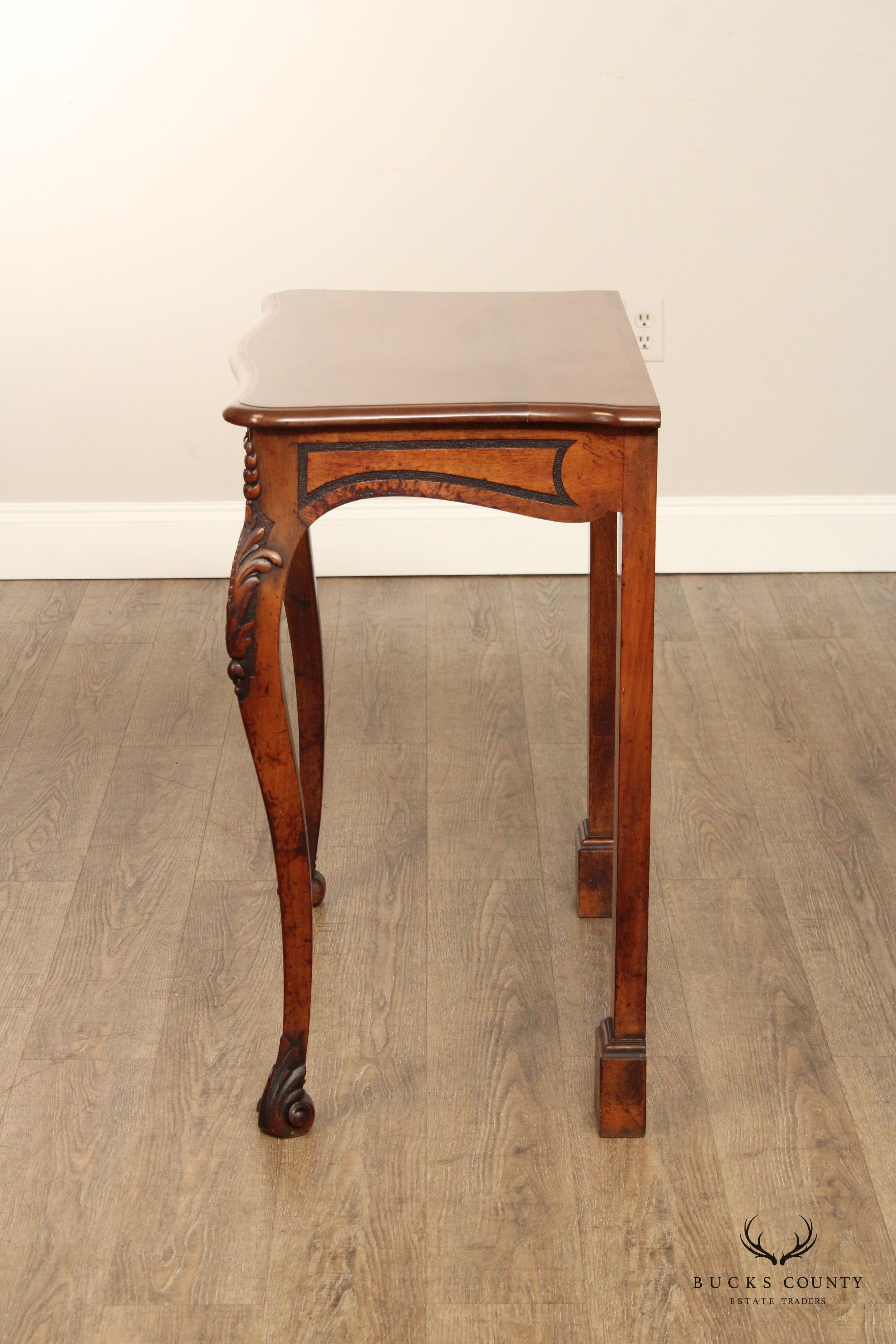 Antique French Carved Walnut Console Table