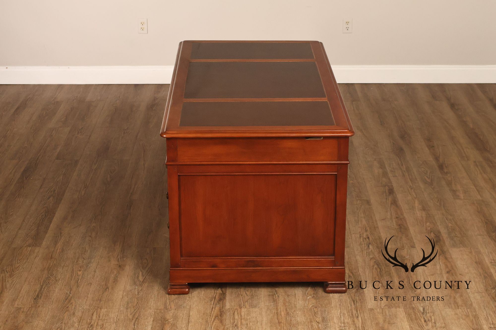 Sligh Leather Top Executive Pedestal Desk