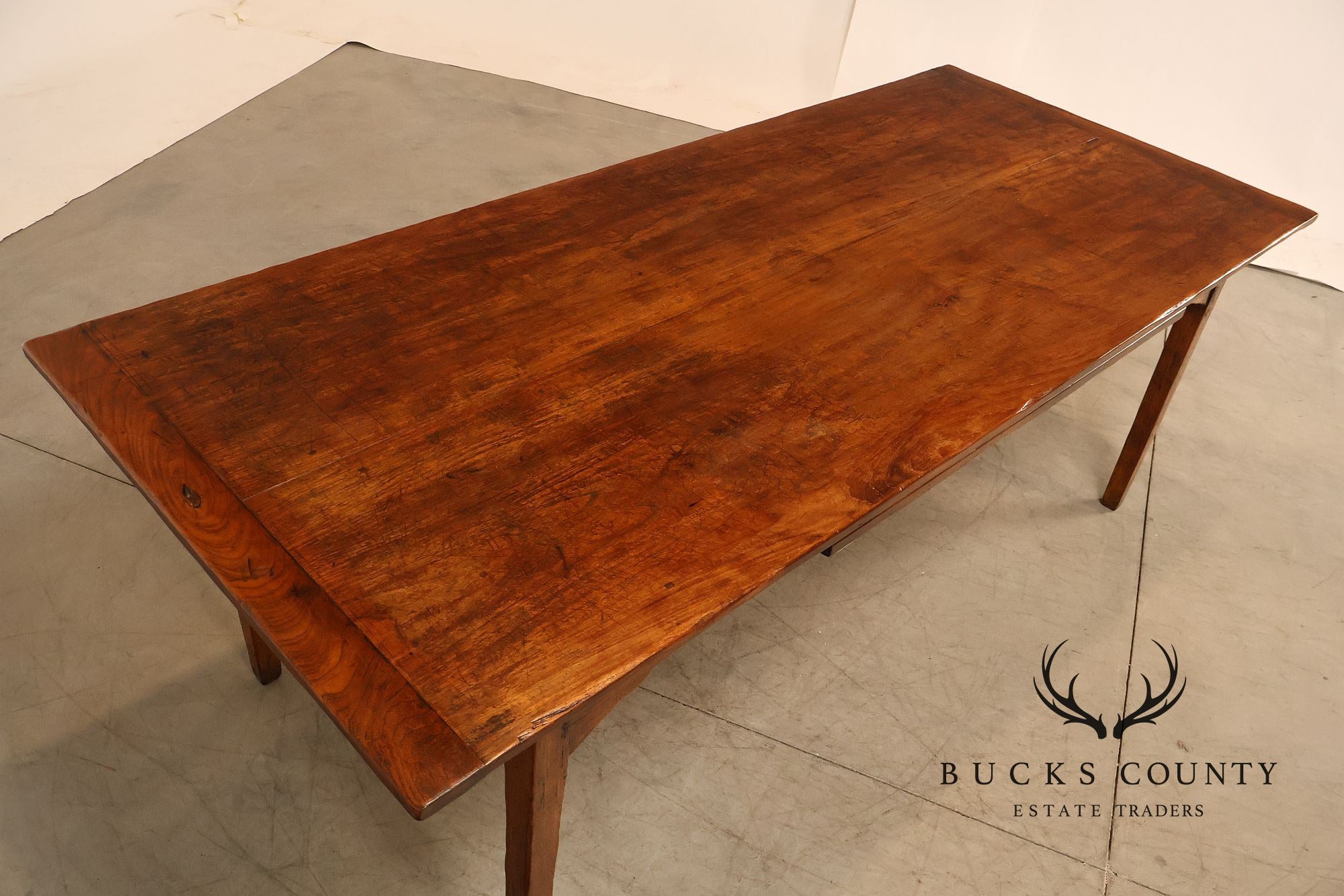 Antique Farmhouse Walnut Draw-Leaf Dining Table
