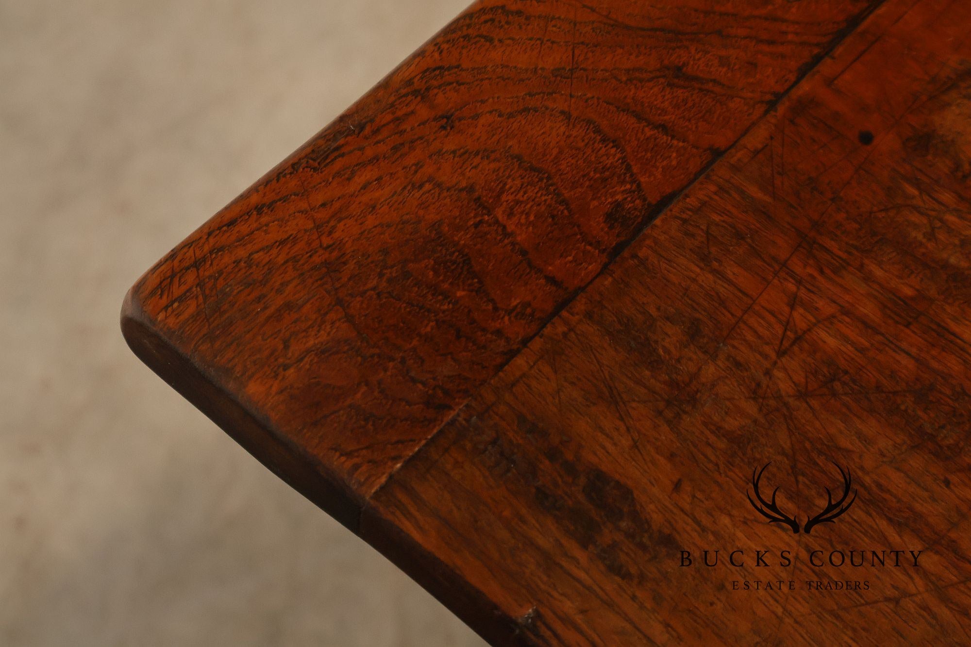 Antique Farmhouse Walnut Draw-Leaf Dining Table