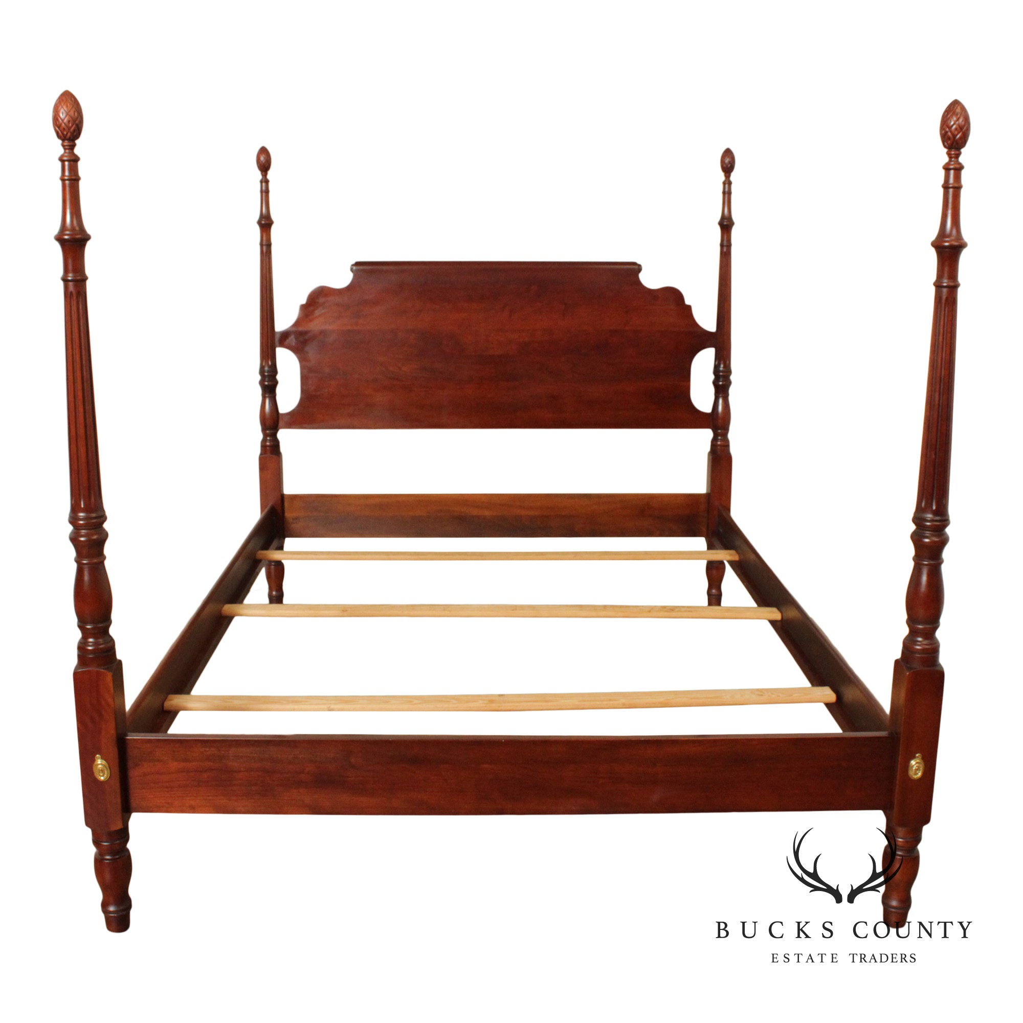 Statton Traditional Queen Size Cherry Poster Bed