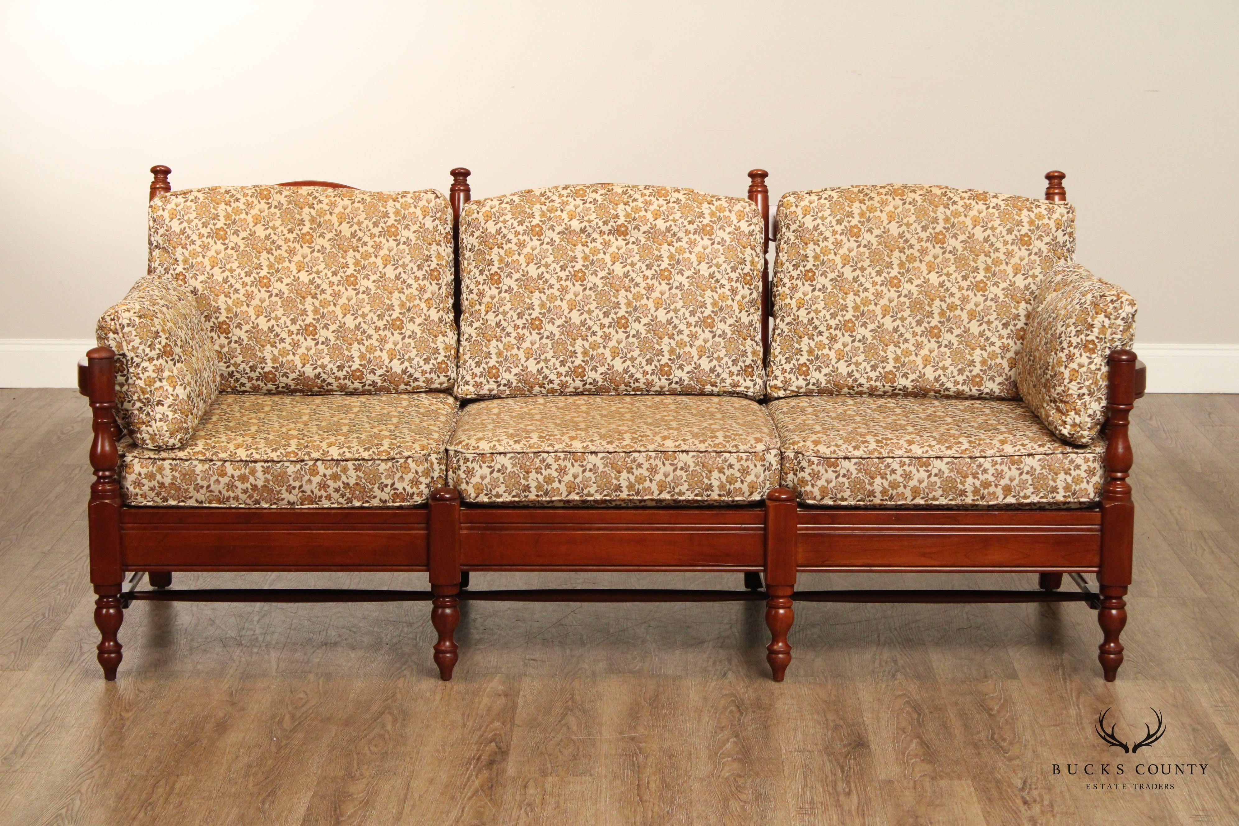 Early American Style Cherry Spindle Sofa