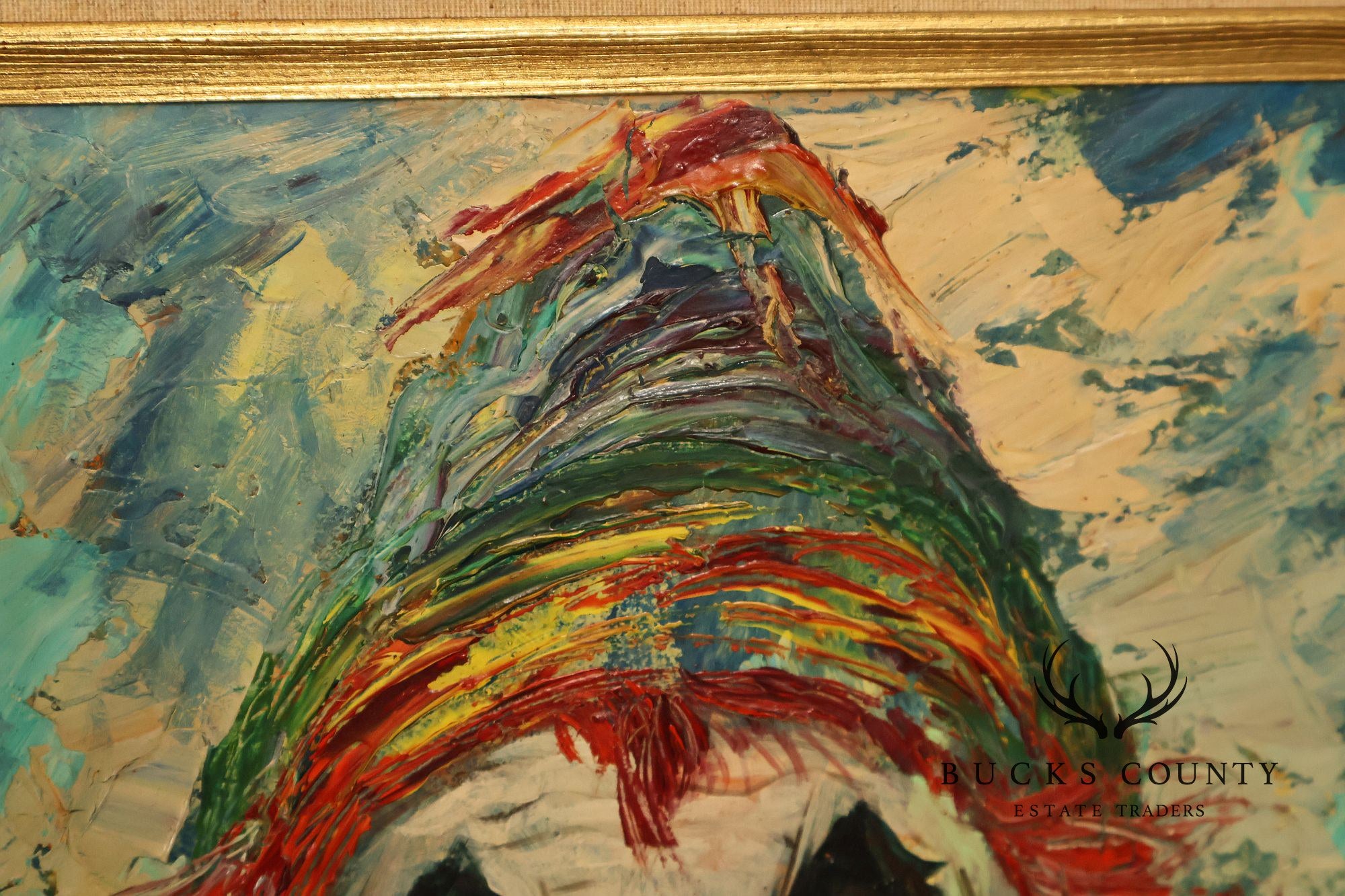 Louis Spiegel Mid Century Original Clown Oil Painting