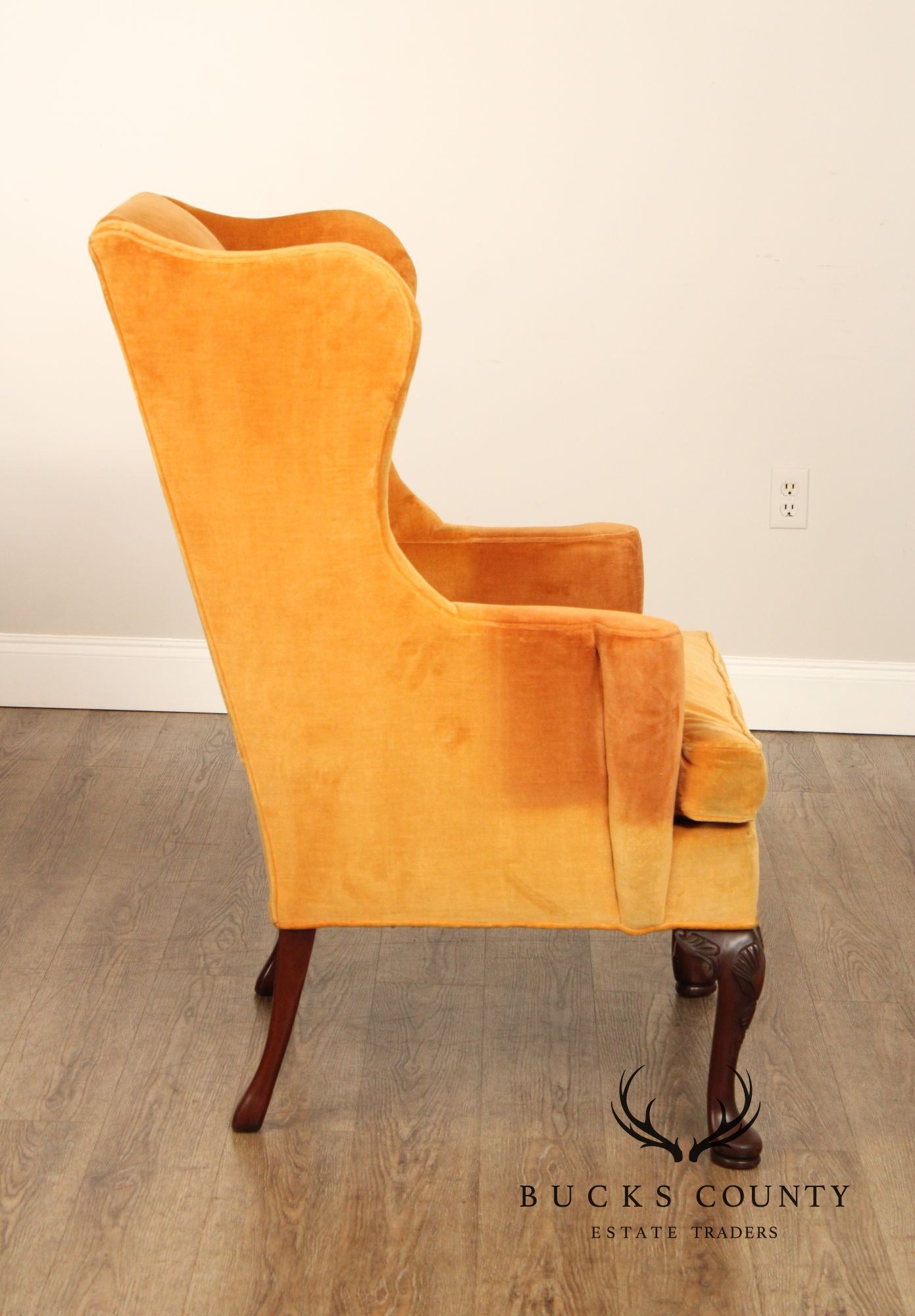 Hickory Chair Queen Anne Style Wingback Armchair