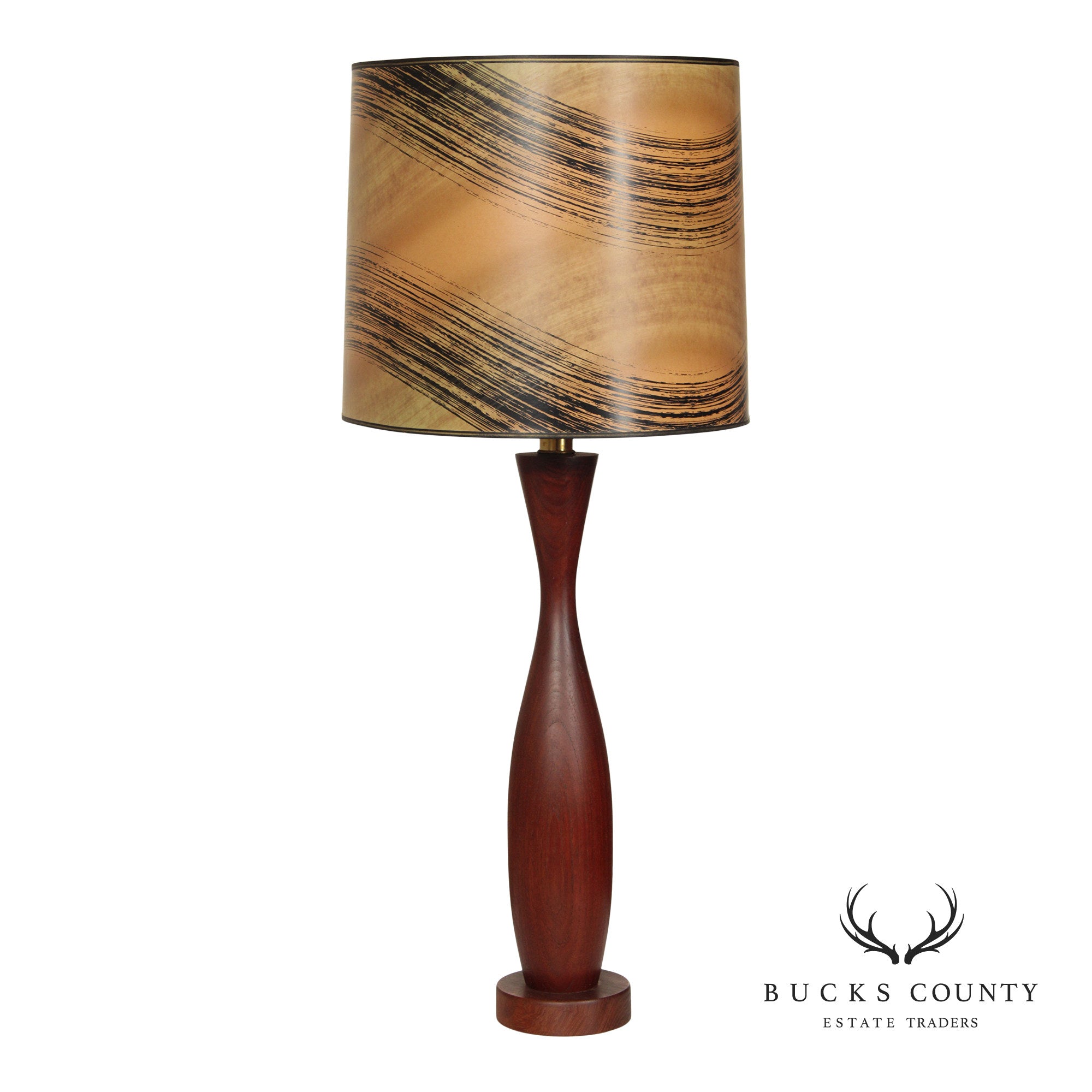 Mid Century Modern Sculpted Teak Table Lamp